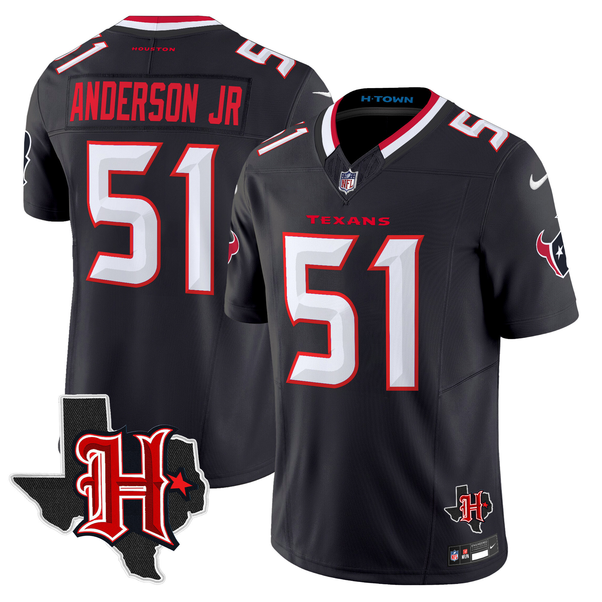 Men's Houston Texans 2024 Texas Patch Vapor Limited Jersey V5 - All Stitched - Image 14