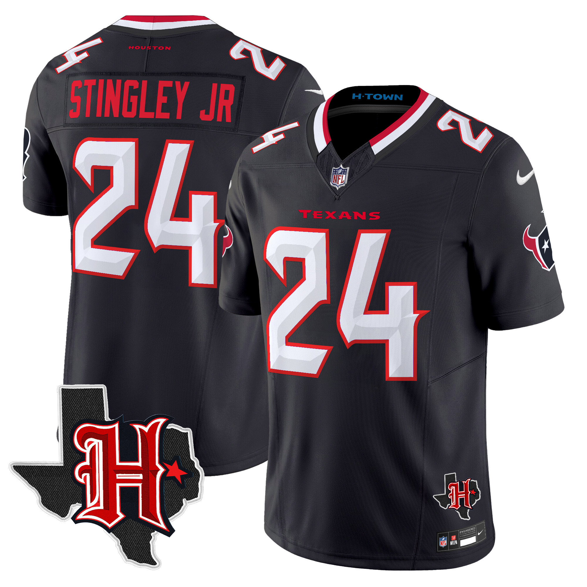 Men's Houston Texans 2024 Texas Patch Vapor Limited Jersey V5 - All Stitched - Image 13