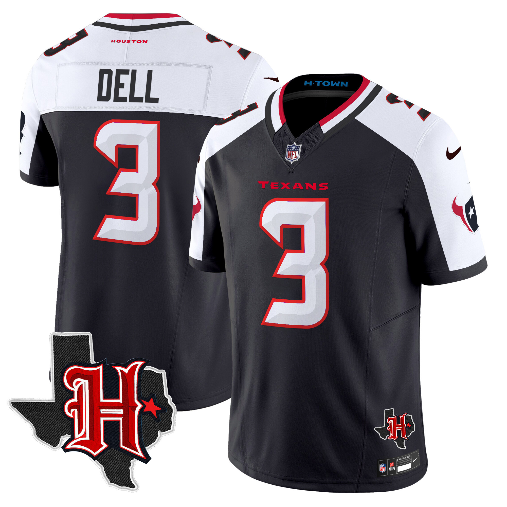Men's Houston Texans 2024 Texas Patch Vapor Limited Jersey V5 - All Stitched - Image 20