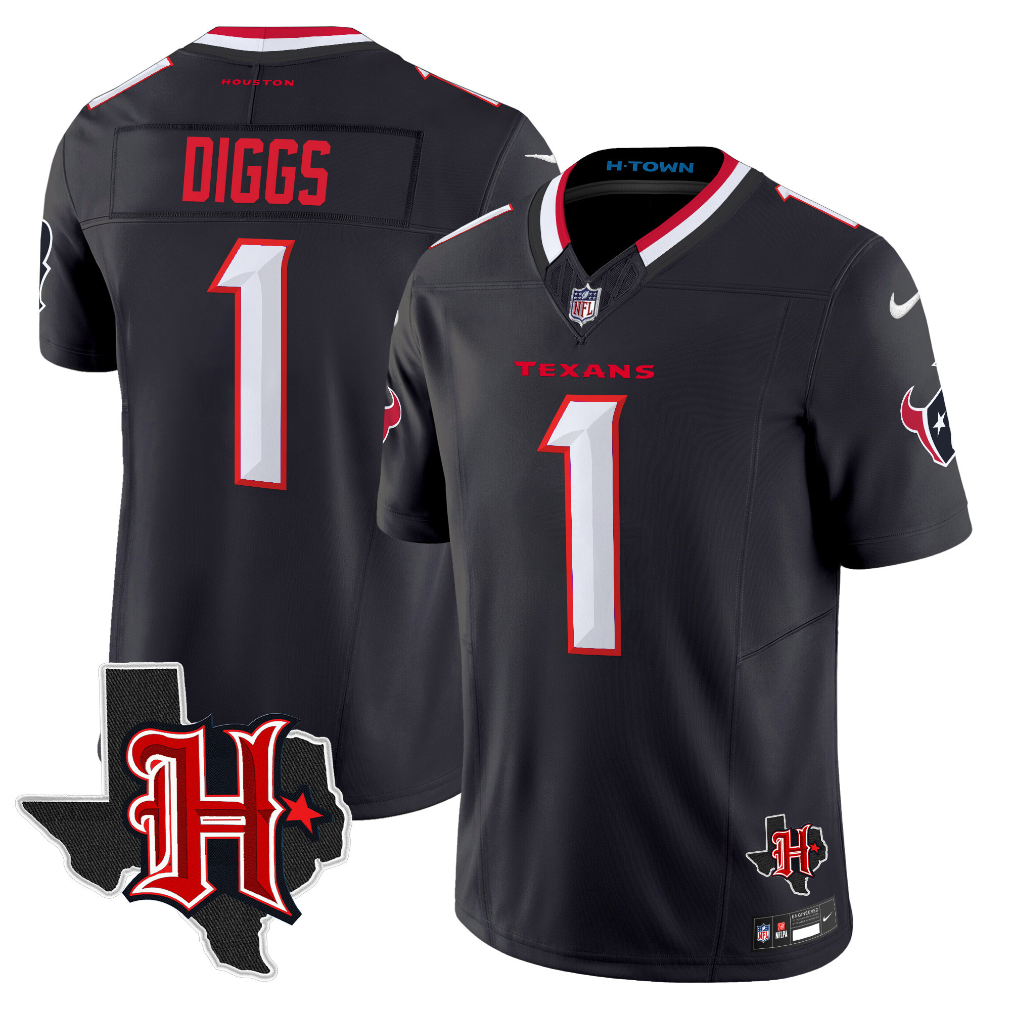 Men's Houston Texans 2024 Texas Patch Vapor Limited Jersey V5 - All Stitched - Image 10