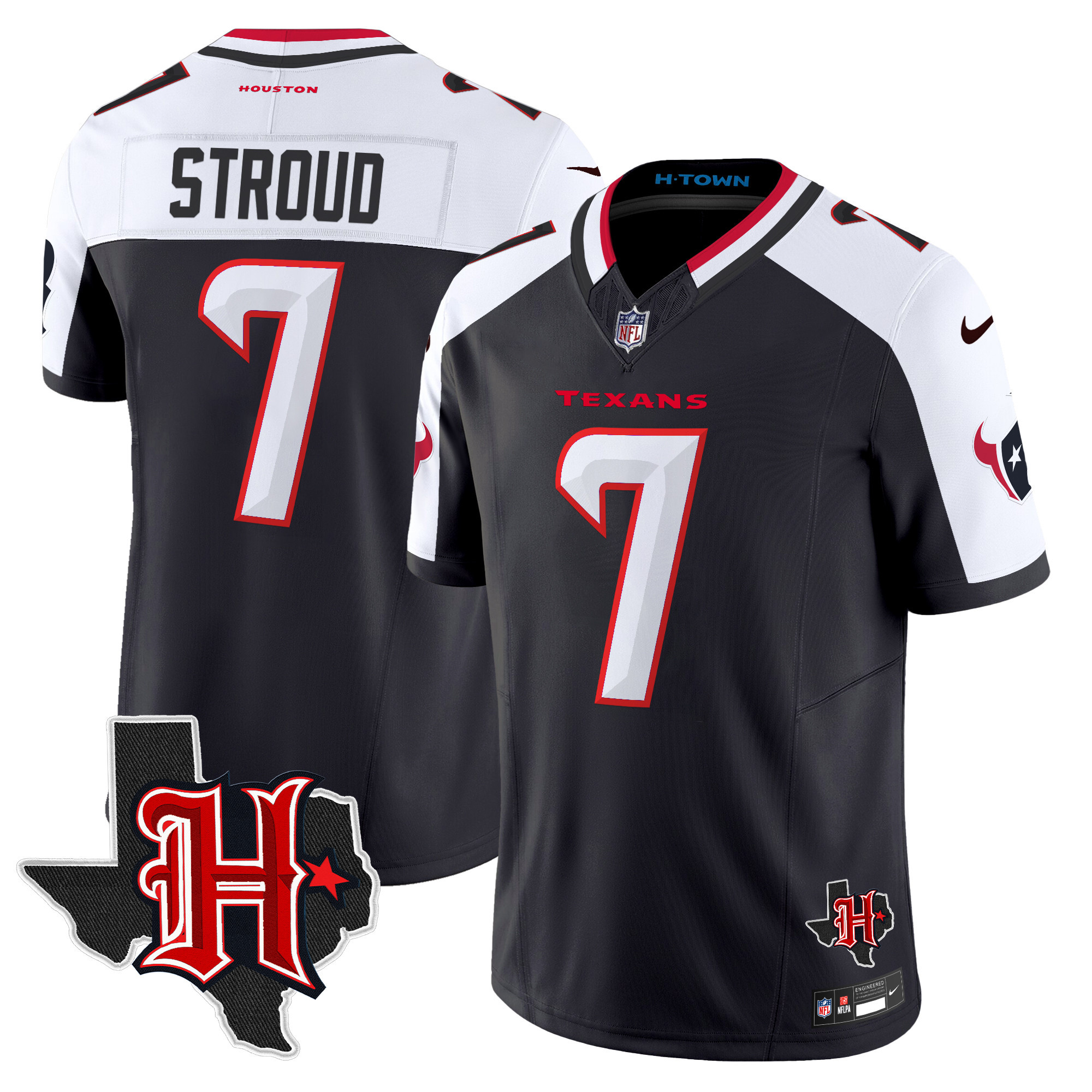 Men's Houston Texans 2024 Texas Patch Vapor Limited Jersey V5 - All Stitched - Image 17