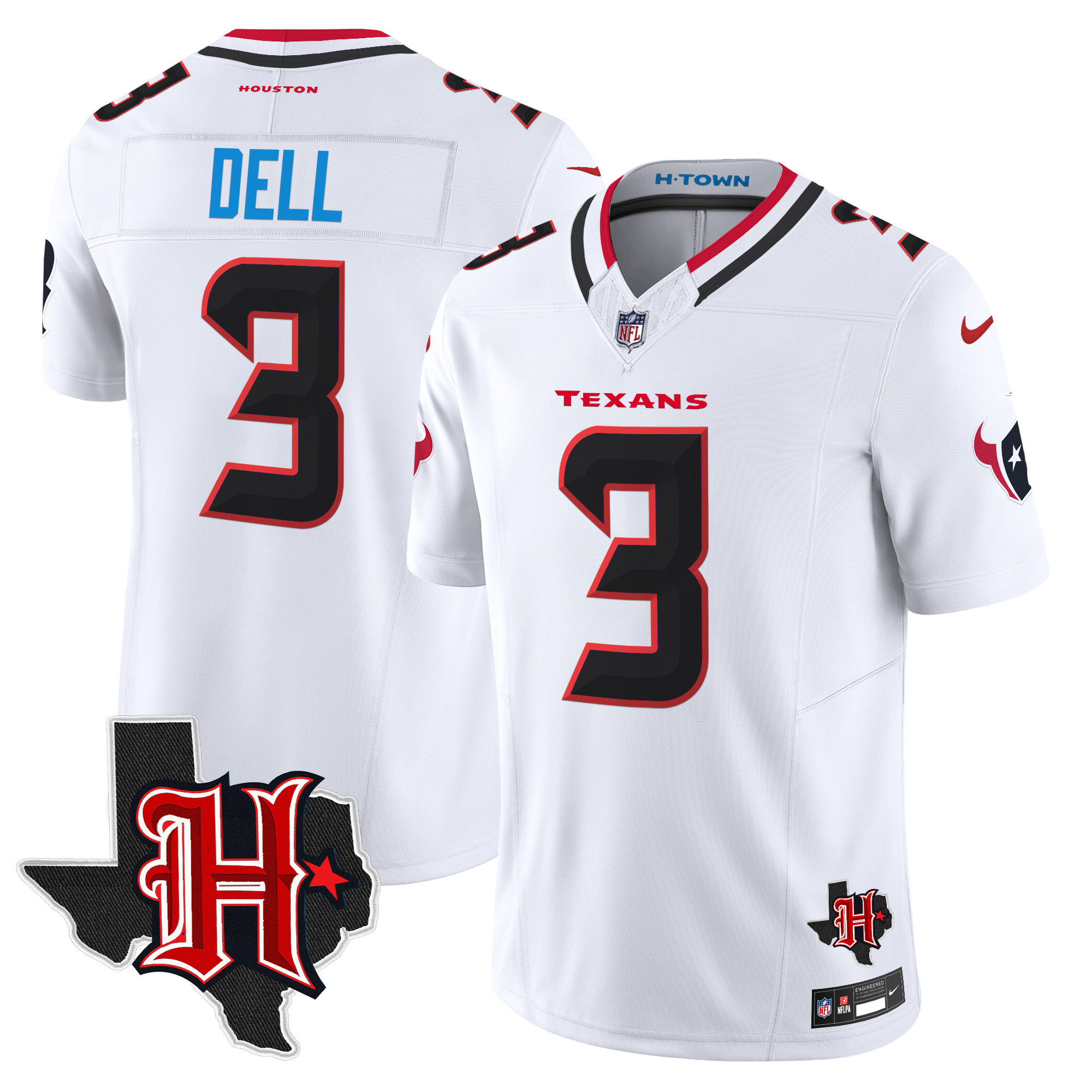 Men's Houston Texans 2024 Texas Patch Vapor Limited Jersey V5 - All Stitched - Image 4