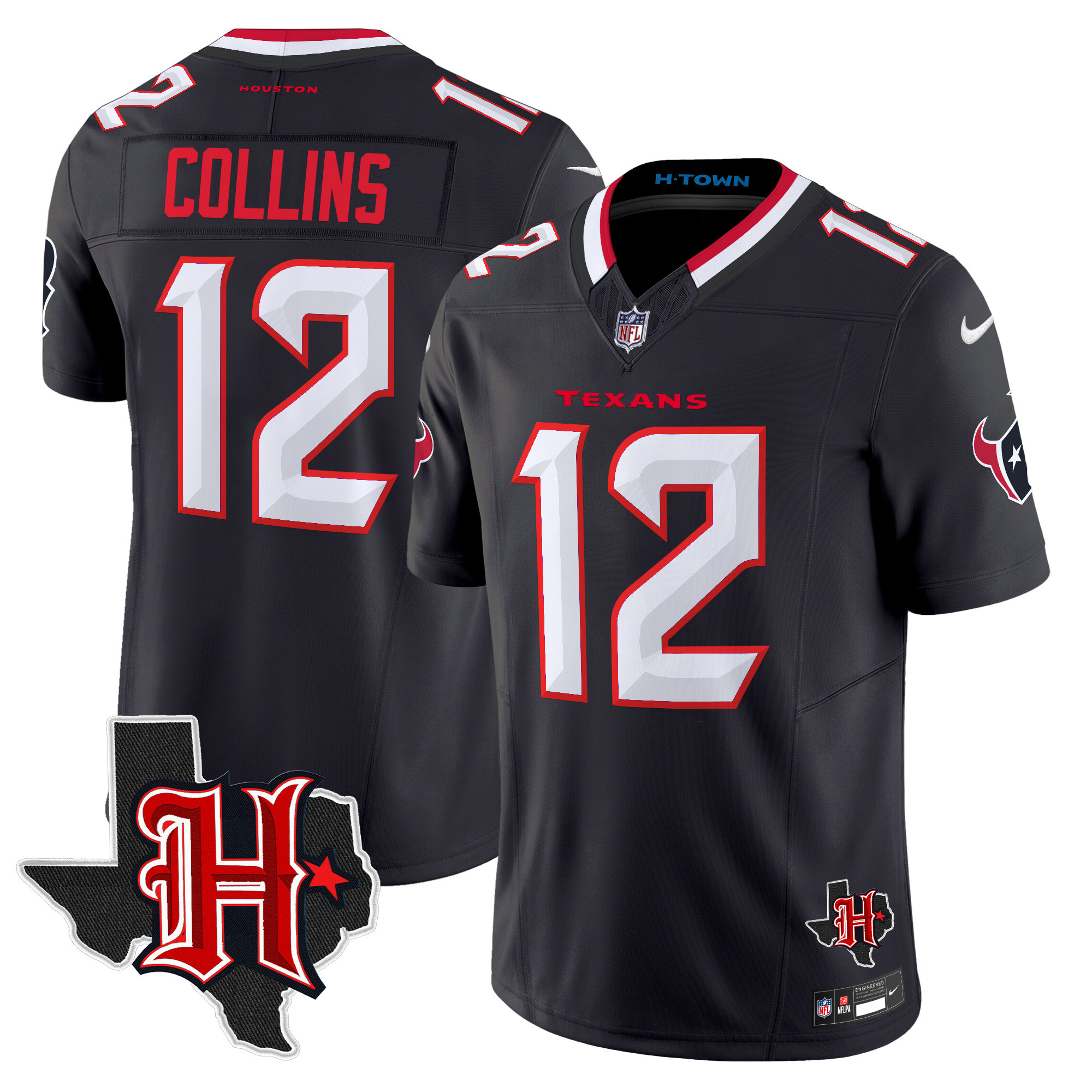 Men's Houston Texans 2024 Texas Patch Vapor Limited Jersey V5 - All Stitched - Image 16