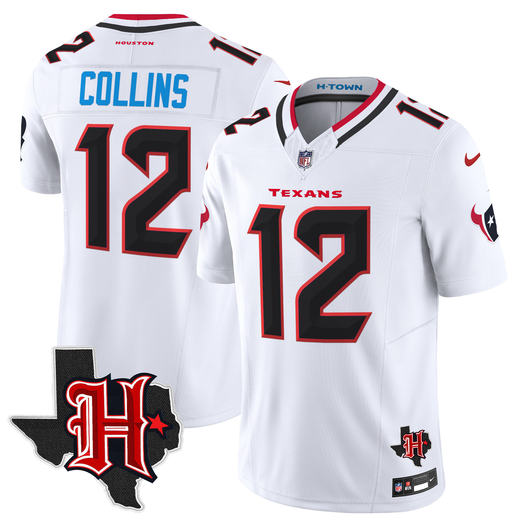 Men's Houston Texans 2024 Texas Patch Vapor Limited Jersey V5 - All Stitched - Image 8