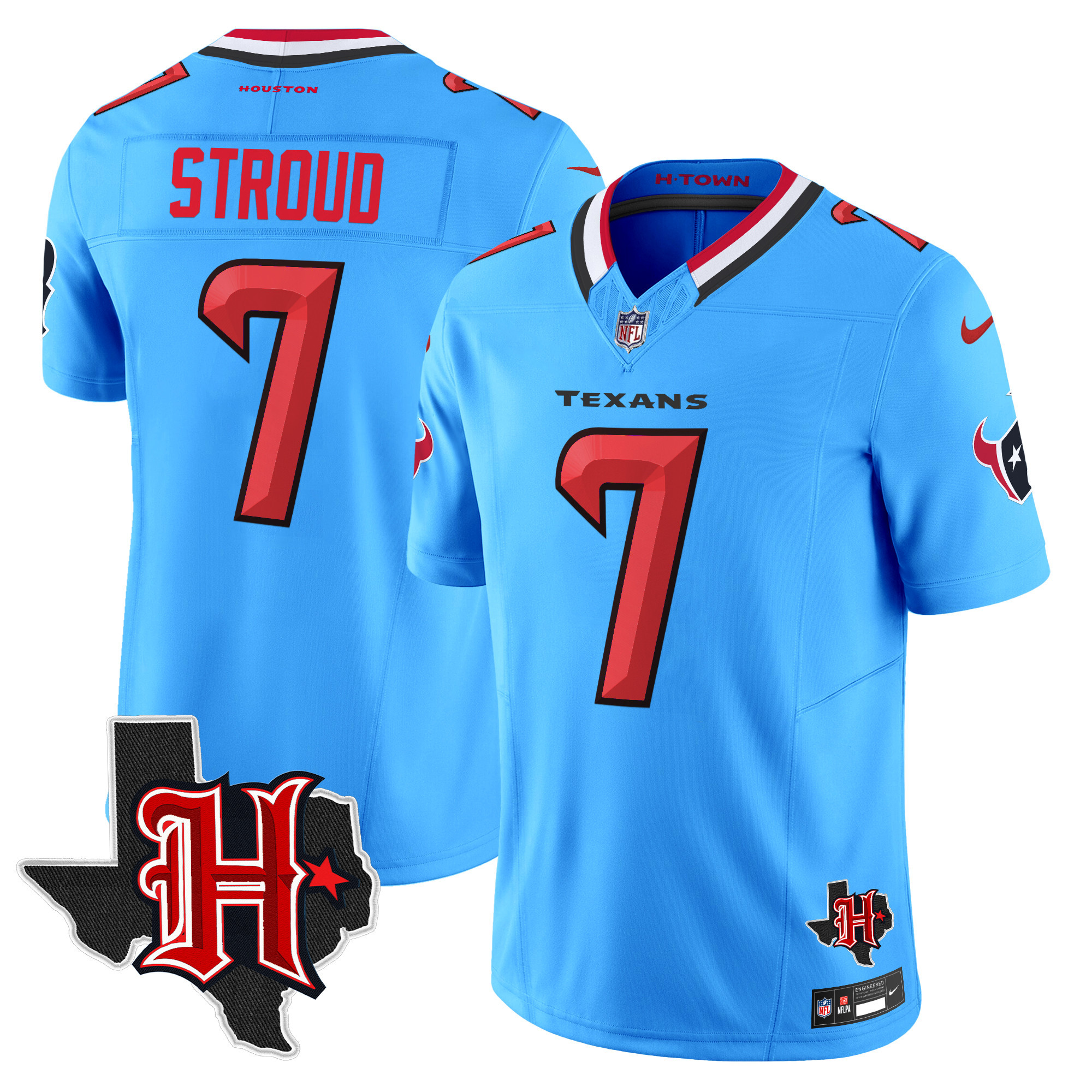 Men's Houston Texans 2024 Texas Patch Vapor Limited Jersey V5 - All Stitched - Image 33