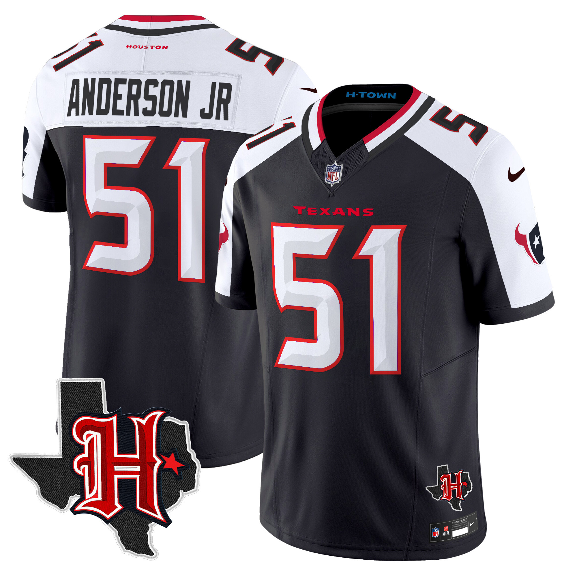 Men's Houston Texans 2024 Texas Patch Vapor Limited Jersey V5 - All Stitched - Image 22