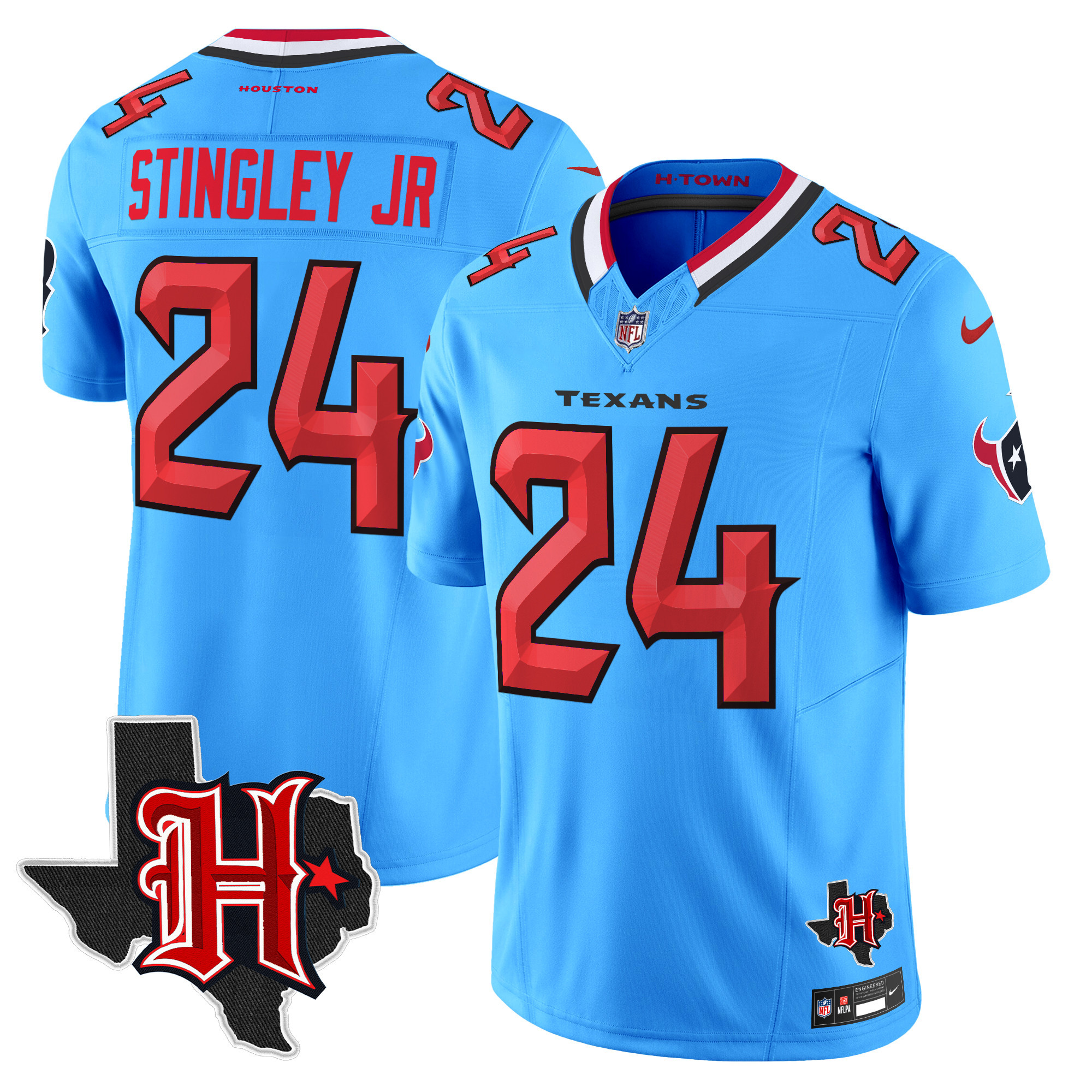 Men's Houston Texans 2024 Texas Patch Vapor Limited Jersey V5 - All Stitched - Image 37