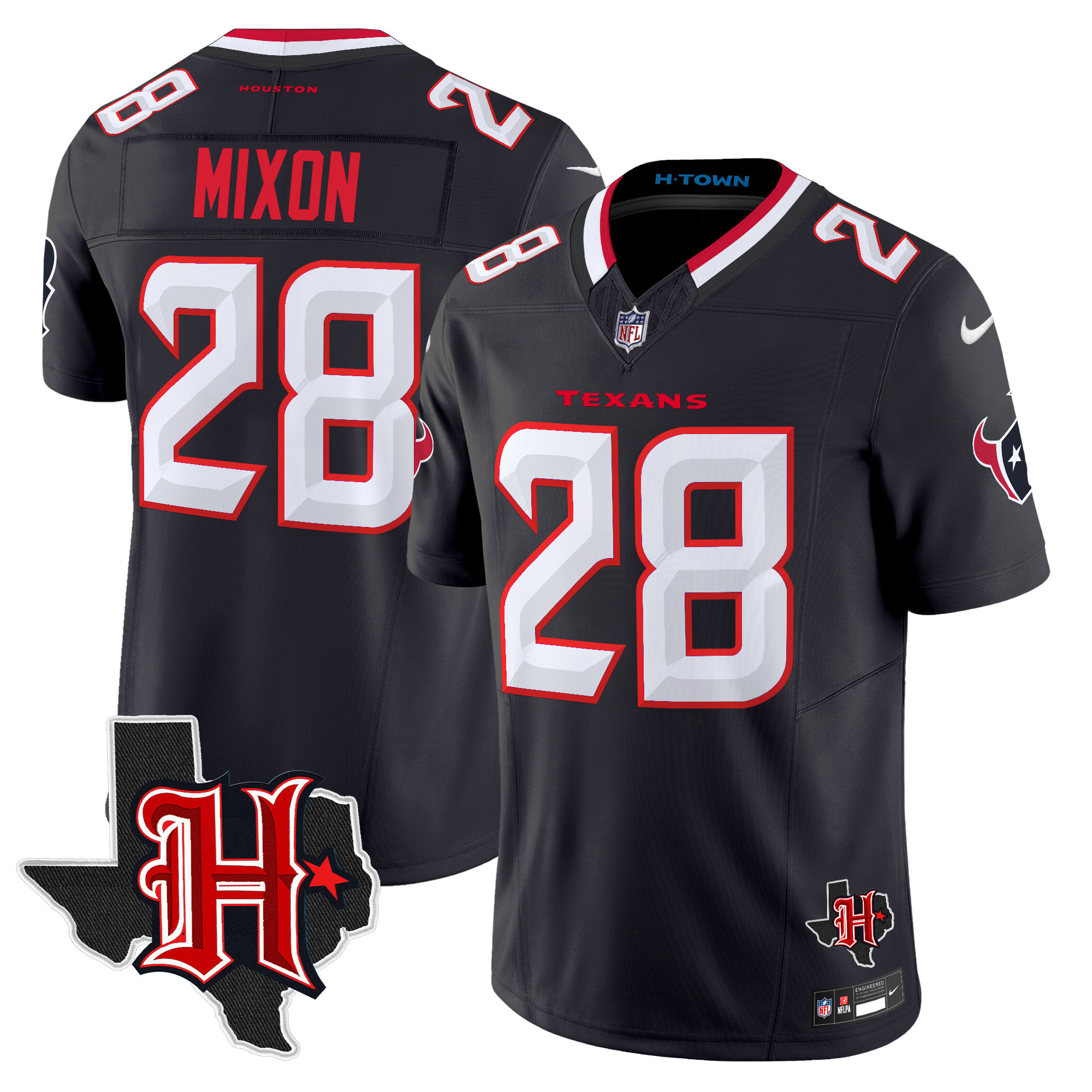 Men's Houston Texans 2024 Texas Patch Vapor Limited Jersey V5 - All Stitched - Image 11