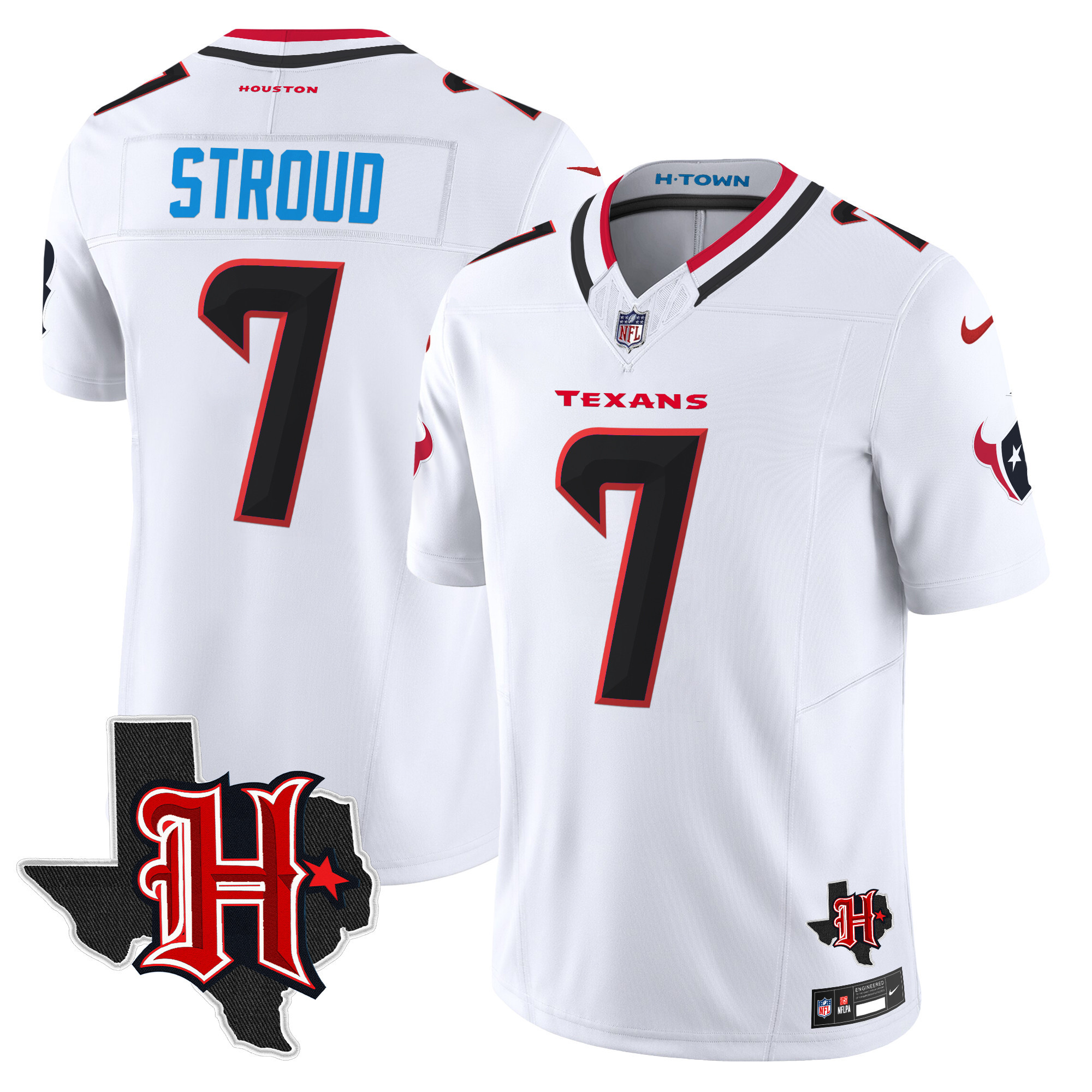 Men's Houston Texans 2024 Texas Patch Vapor Limited Jersey V5 - All Stitched