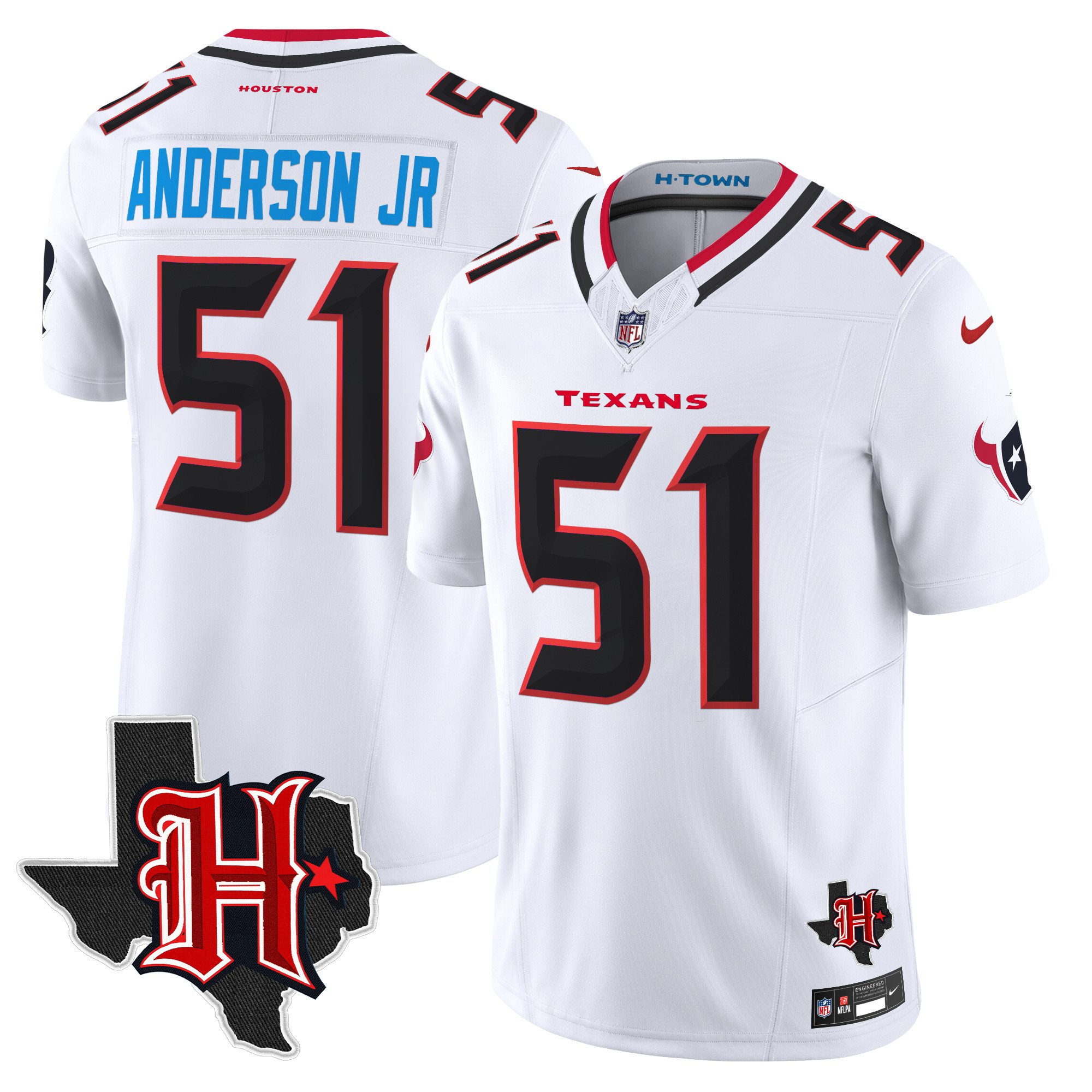 Men's Houston Texans 2024 Texas Patch Vapor Limited Jersey V5 - All Stitched - Image 6