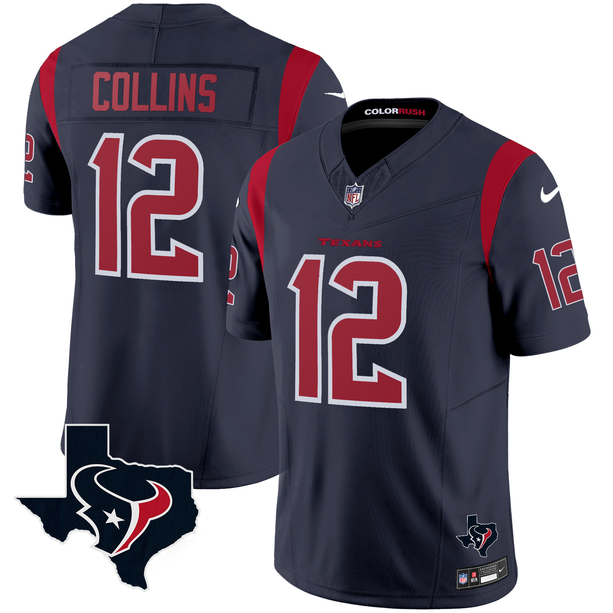 Men's Houston Texans Color Rush Legend Vapor Jersey V2 - All Stitched - Image 4