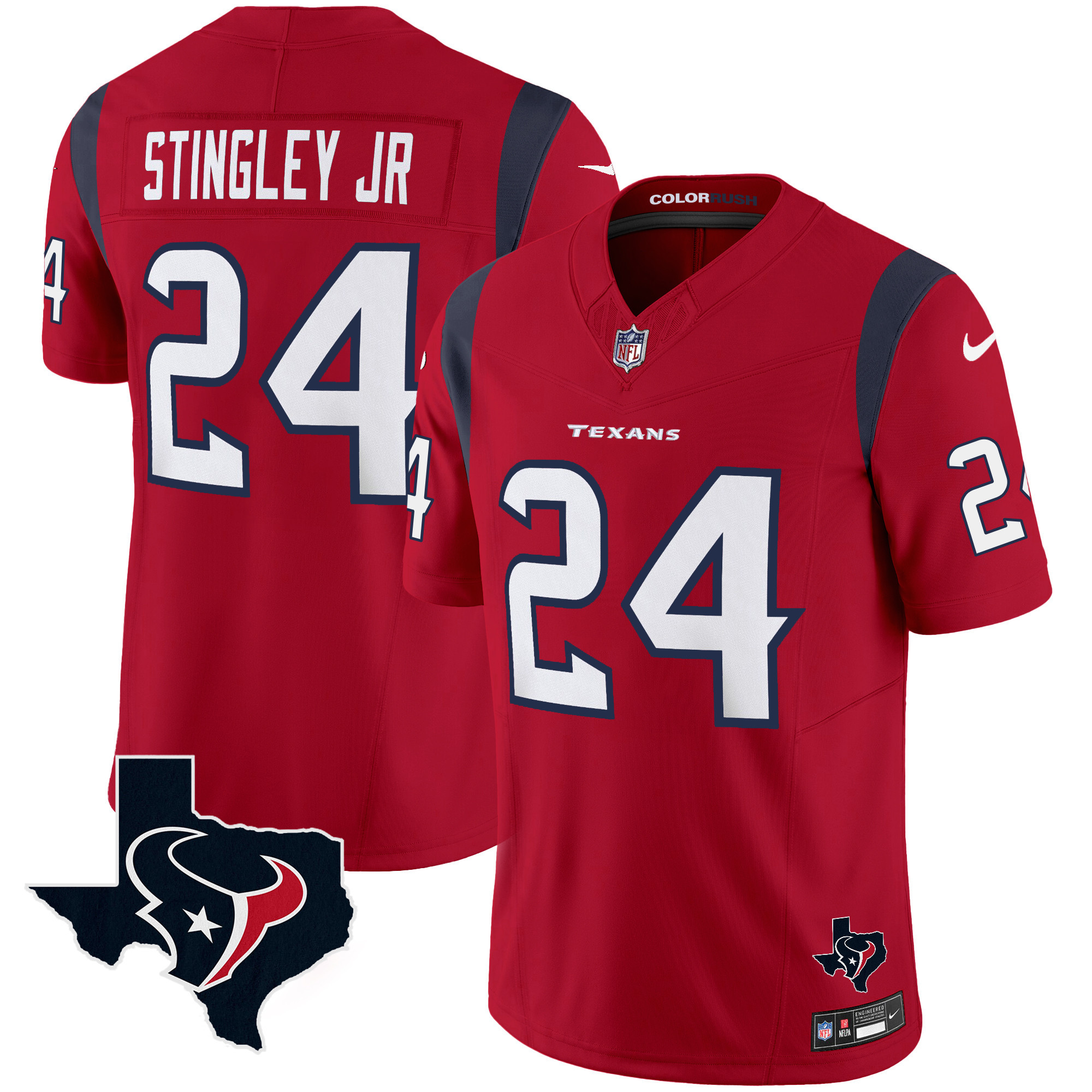 Men's Houston Texans Color Rush Legend Vapor Jersey V2 - All Stitched - Image 23