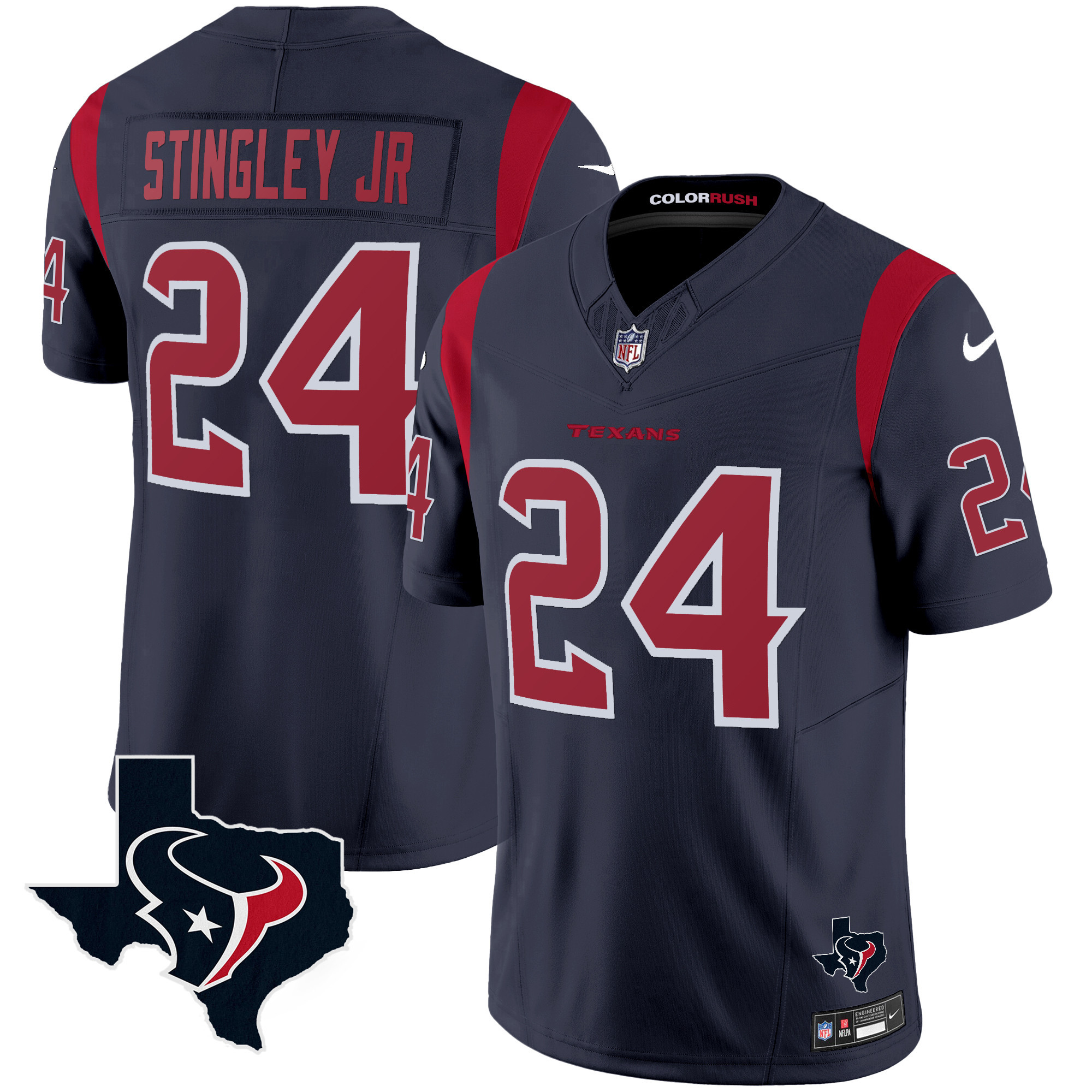 Men's Houston Texans Color Rush Legend Vapor Jersey V2 - All Stitched - Image 2