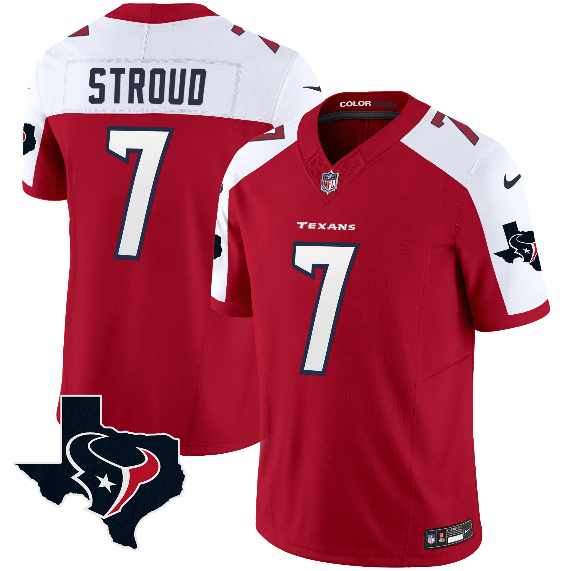 Men's Houston Texans Color Rush Legend Vapor Jersey V2 - All Stitched - Image 29