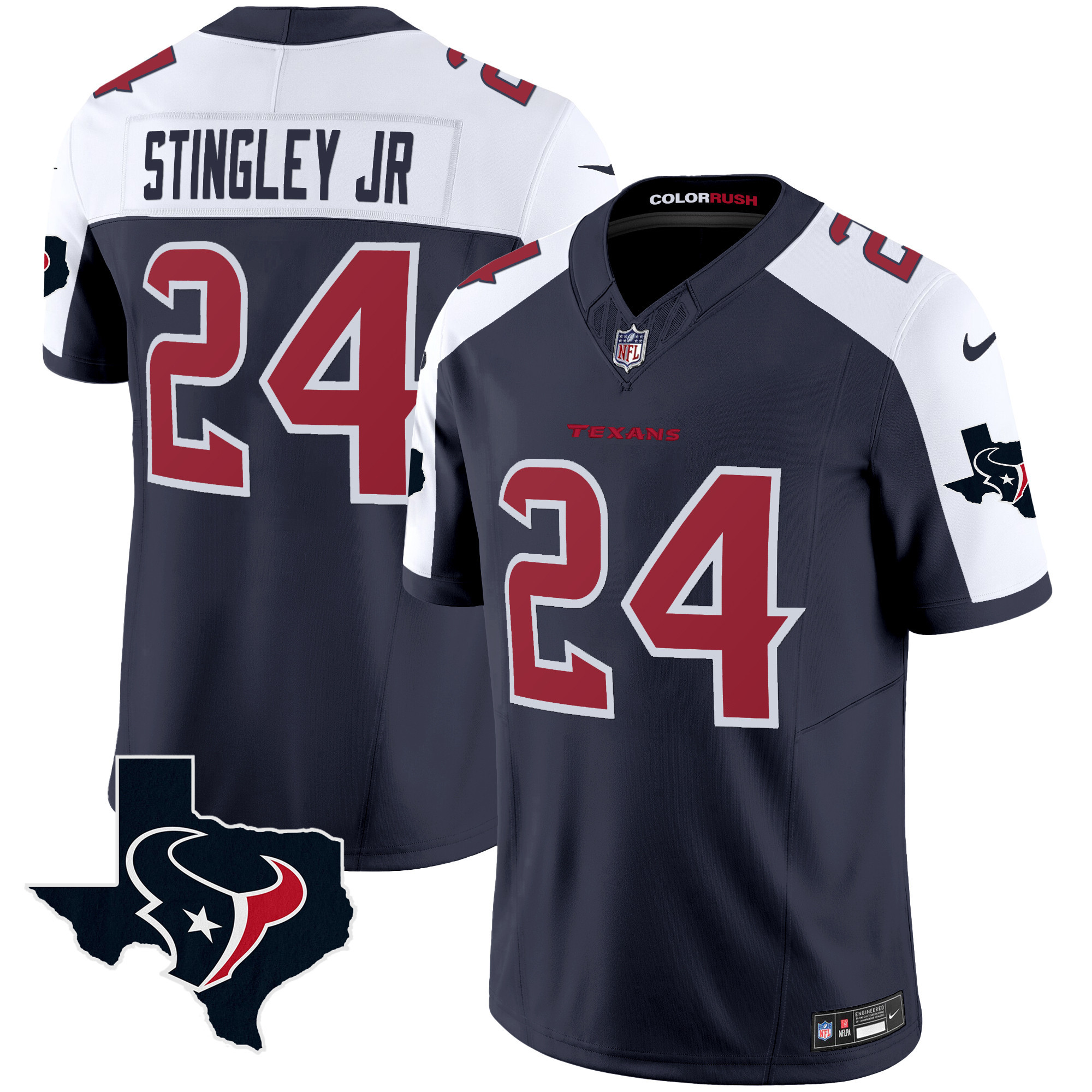 Men's Houston Texans Color Rush Legend Vapor Jersey V2 - All Stitched - Image 9
