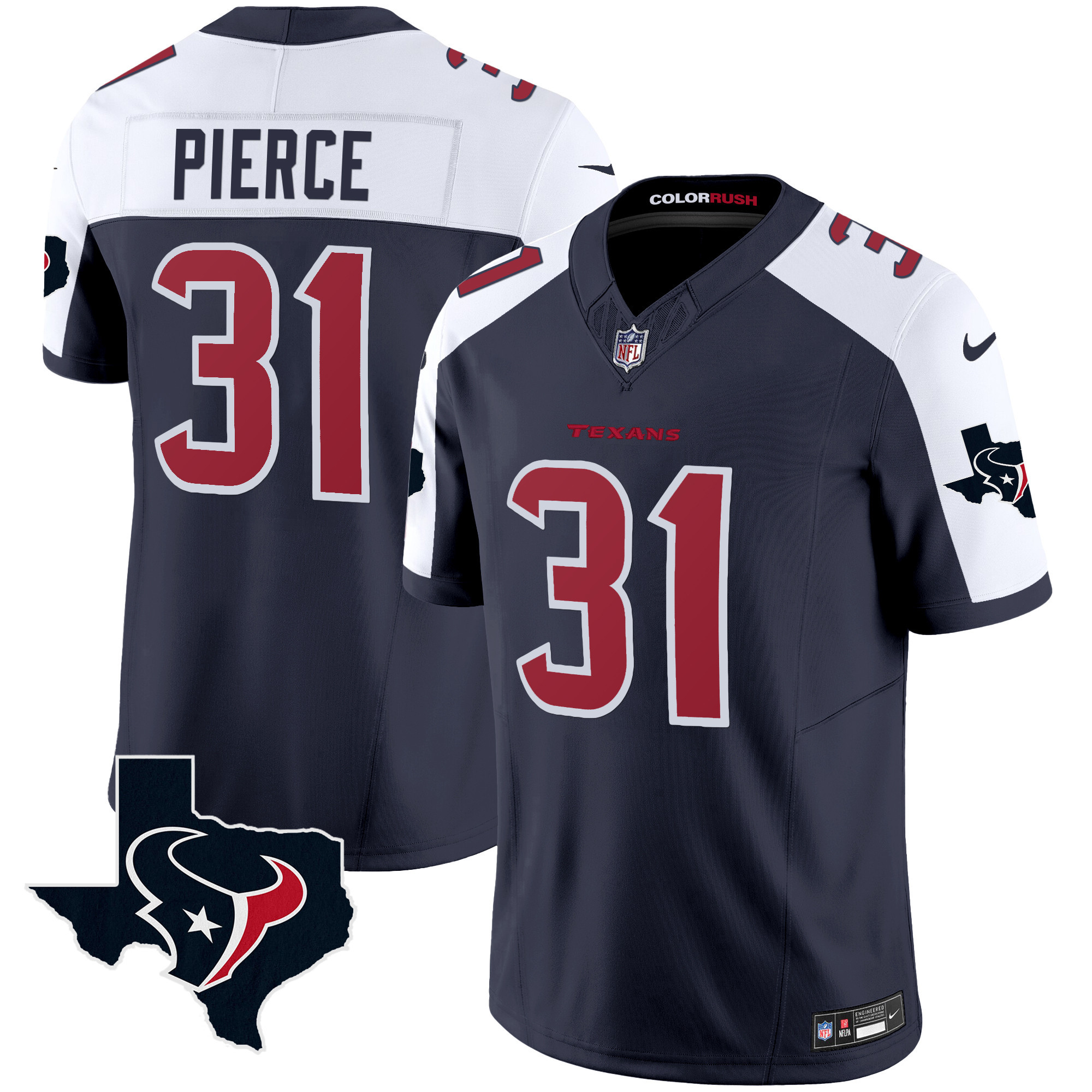 Men's Houston Texans Color Rush Legend Vapor Jersey V2 - All Stitched - Image 10
