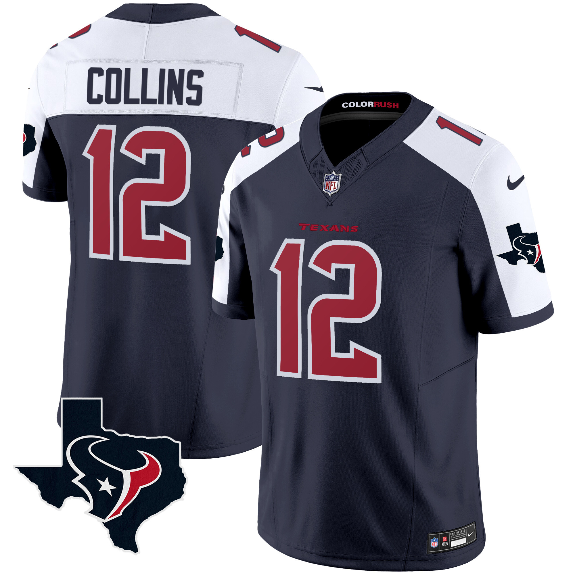 Men's Houston Texans Color Rush Legend Vapor Jersey V2 - All Stitched - Image 11