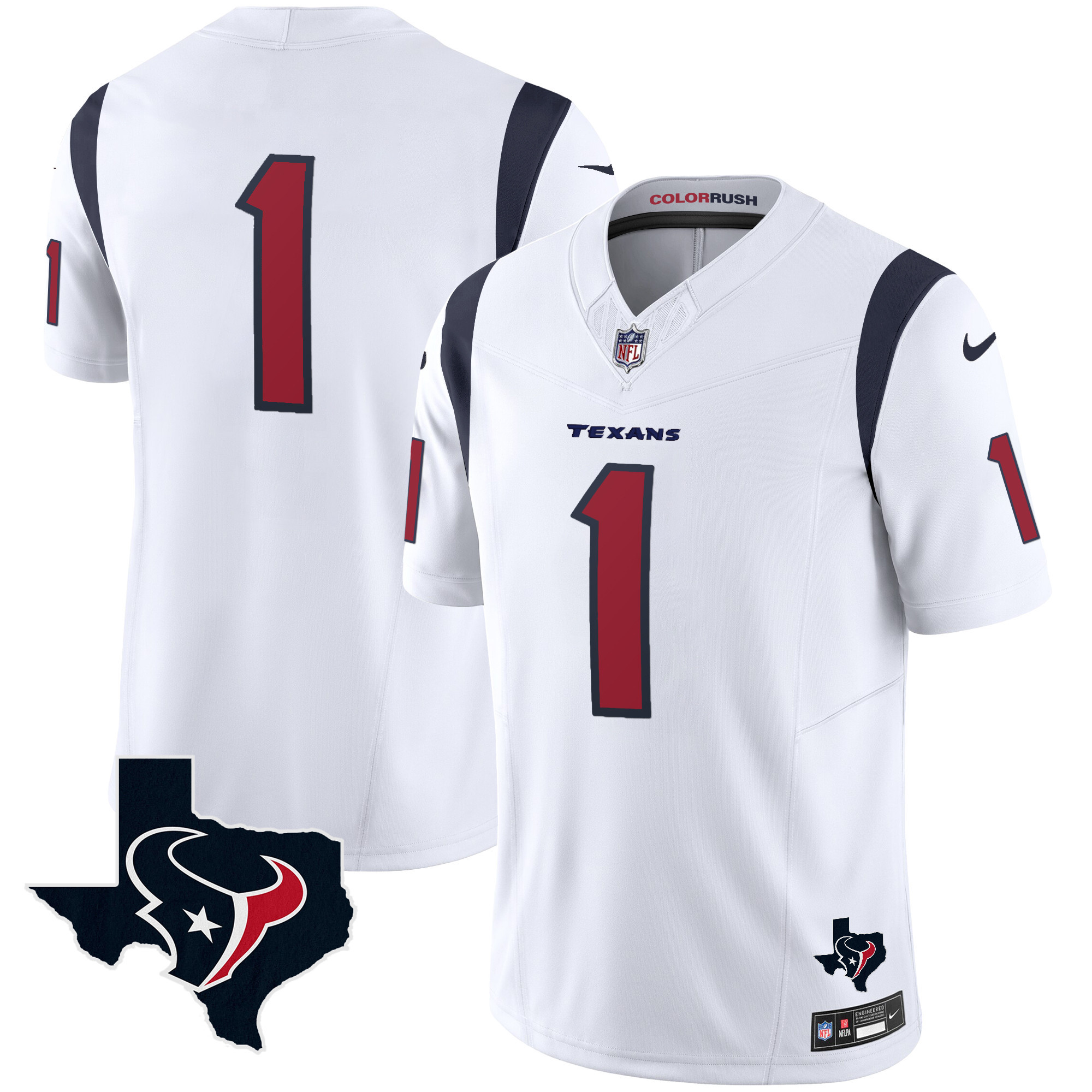 Men's Houston Texans Color Rush Legend Vapor Jersey V2 - All Stitched - Image 21