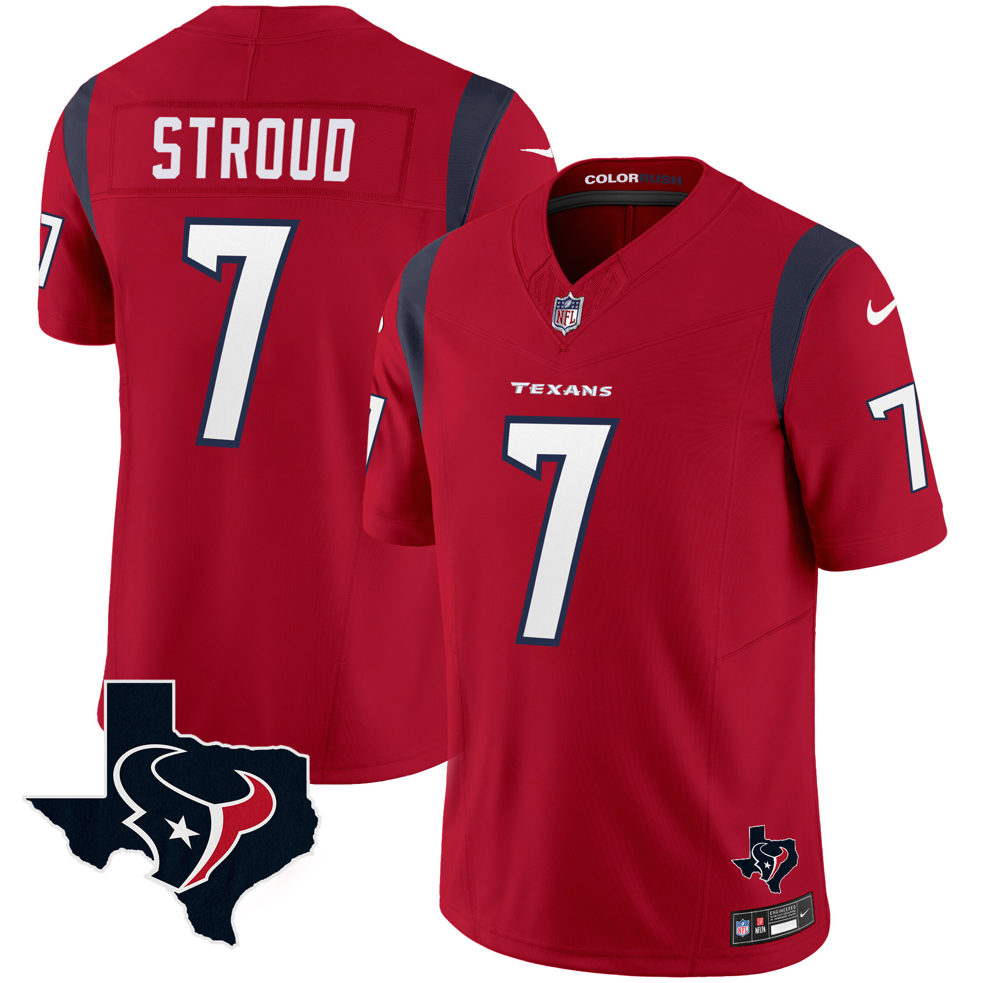 Men's Houston Texans Color Rush Legend Vapor Jersey V2 - All Stitched - Image 22