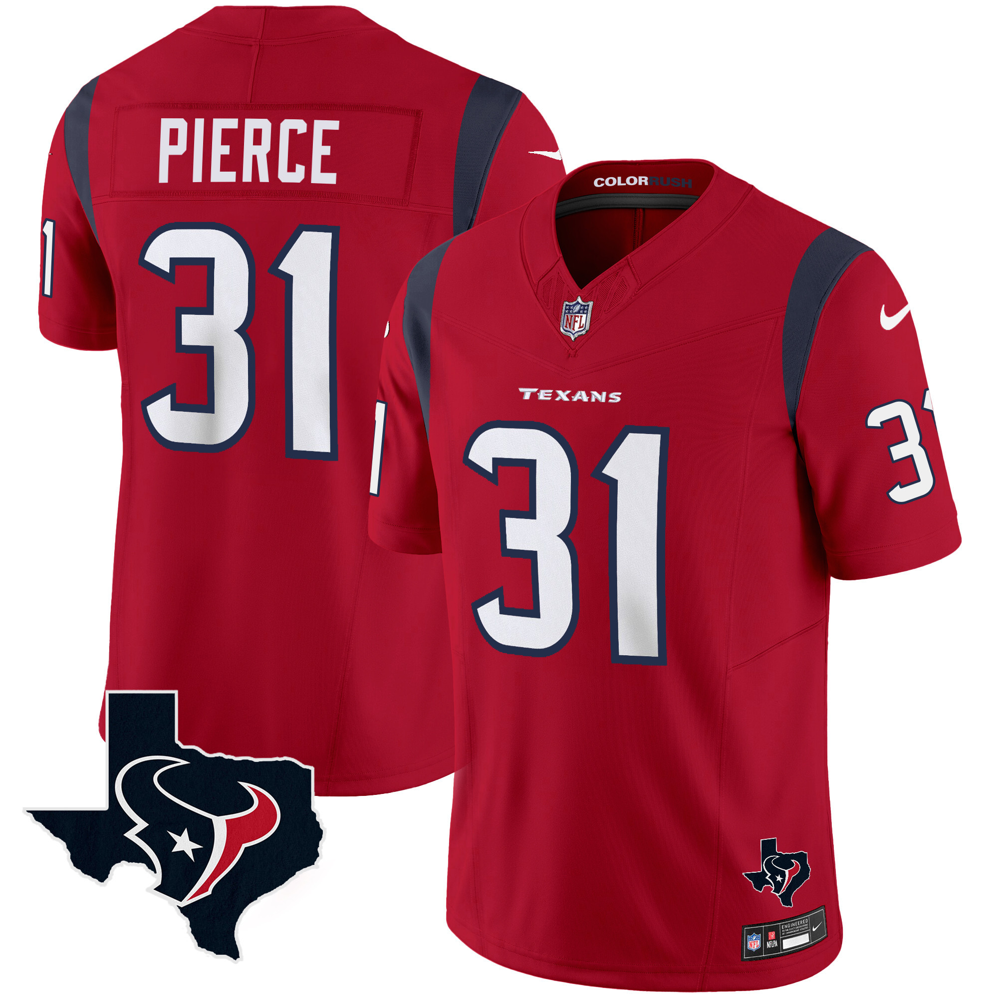 Men's Houston Texans Color Rush Legend Vapor Jersey V2 - All Stitched - Image 24