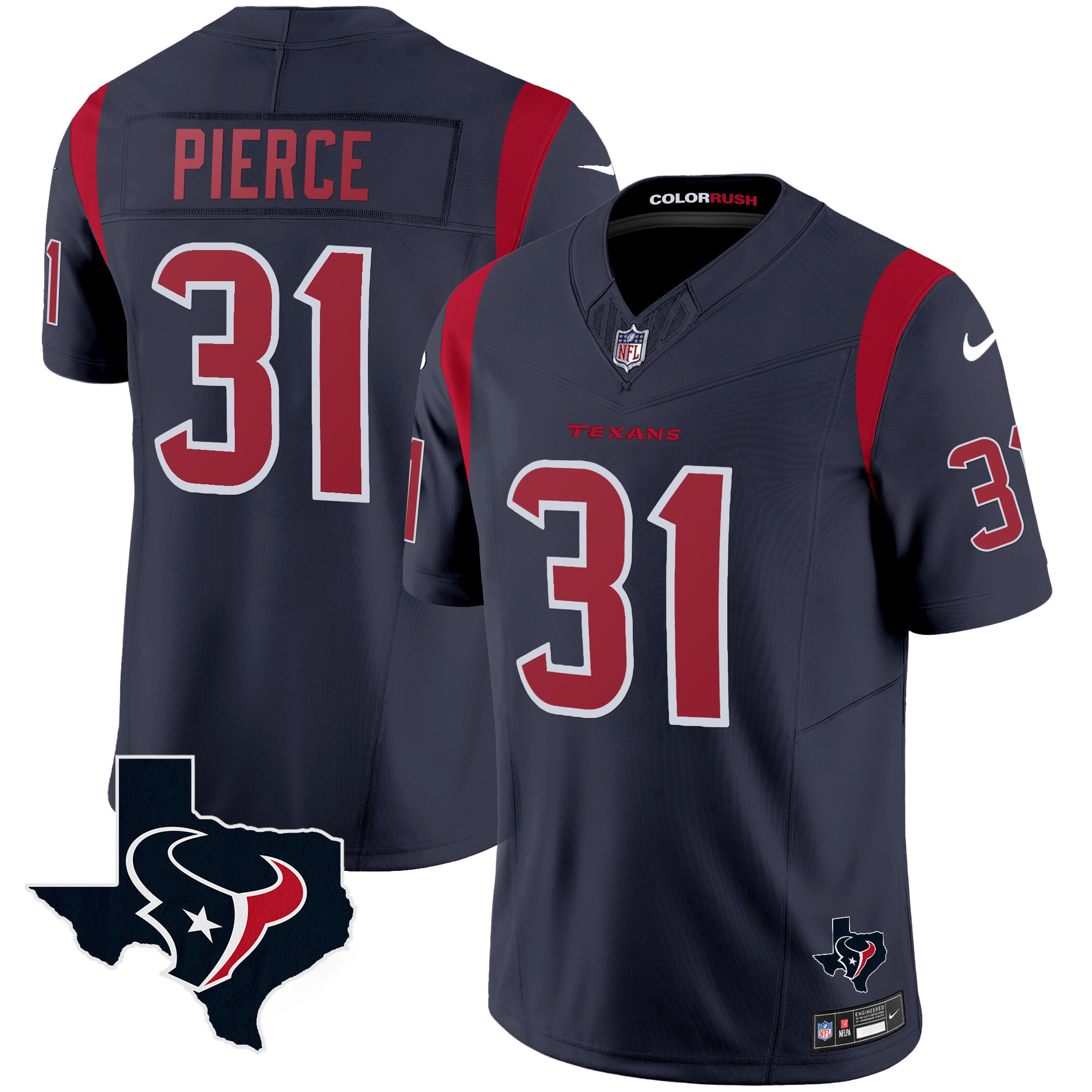 Men's Houston Texans Color Rush Legend Vapor Jersey V2 - All Stitched - Image 3