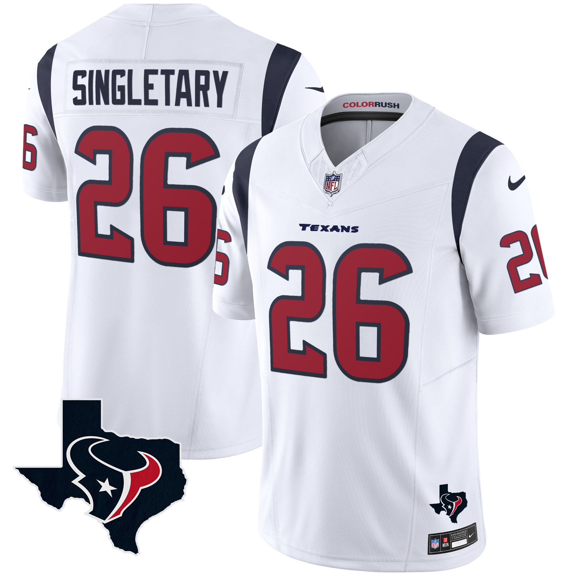 Men's Houston Texans Color Rush Legend Vapor Jersey V2 - All Stitched - Image 20