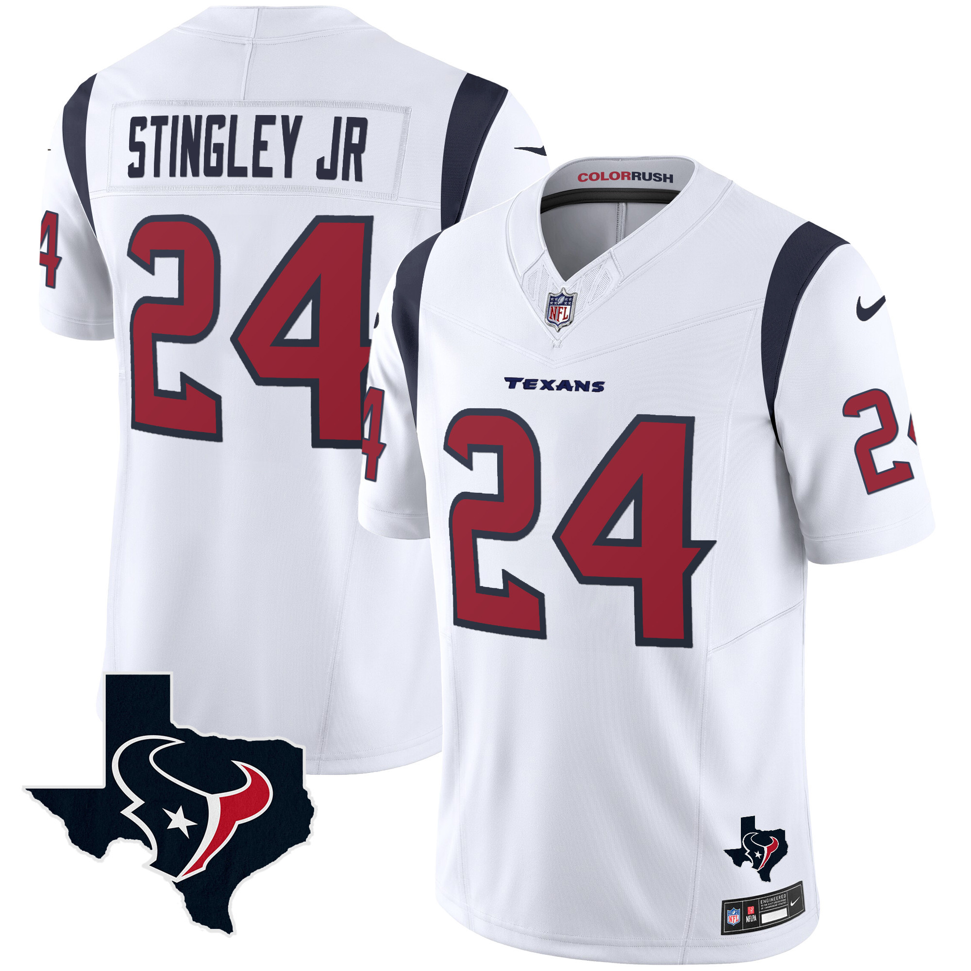 Men's Houston Texans Color Rush Legend Vapor Jersey V2 - All Stitched - Image 16