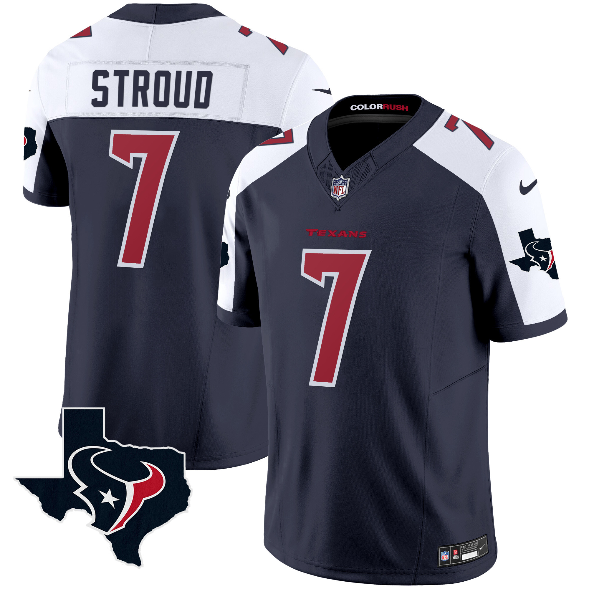 Men's Houston Texans Color Rush Legend Vapor Jersey V2 - All Stitched - Image 8