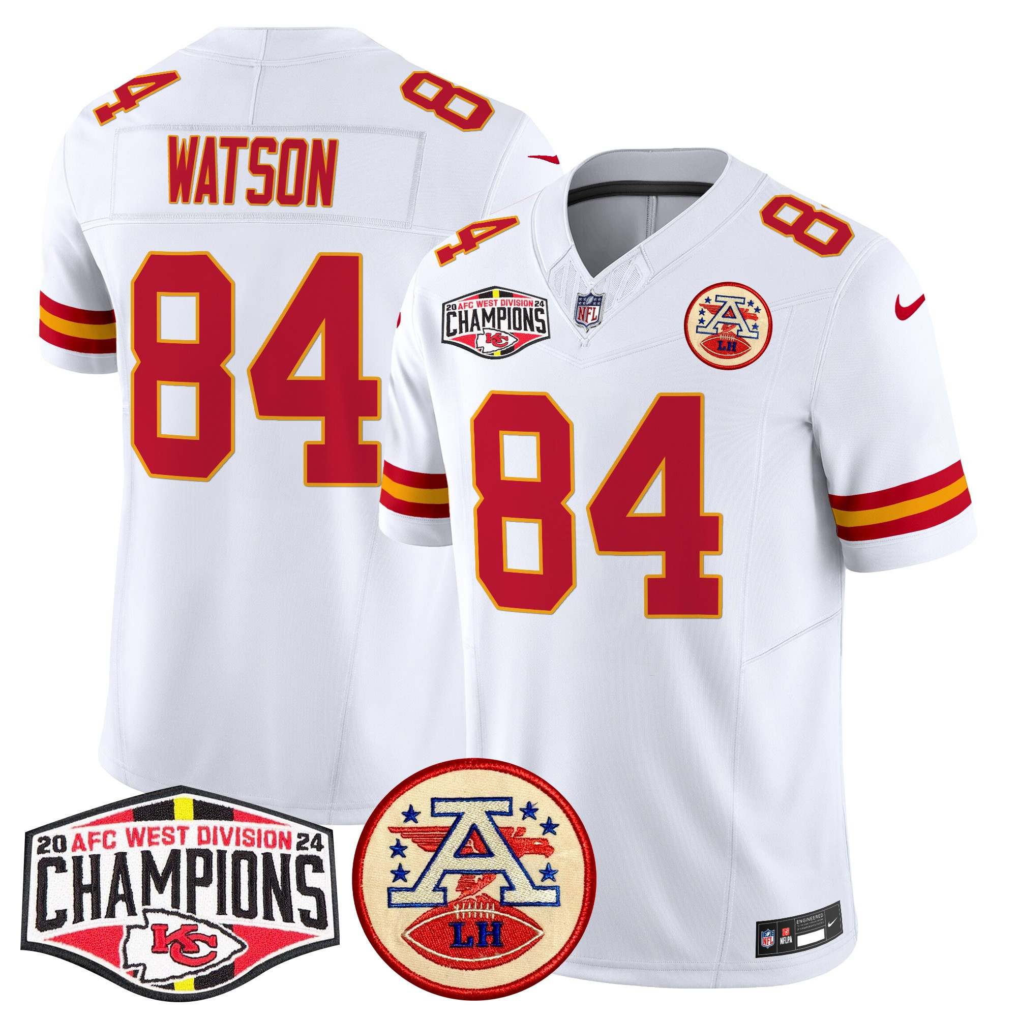 Men's Kansas City Chiefs 2024 AFC West Division Champions Patch Vapor Limited Jersey - All Stitched - Image 53