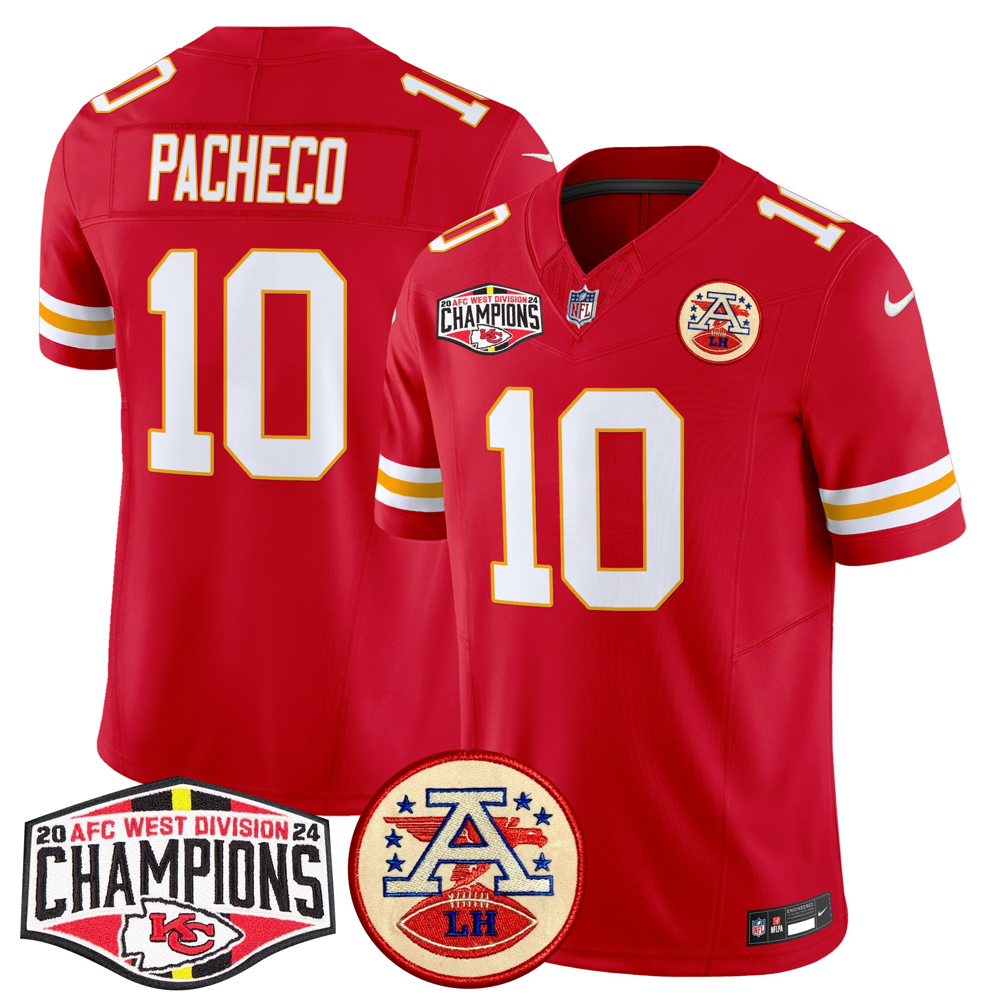 Men's Kansas City Chiefs 2024 AFC West Division Champions Patch Vapor Limited Jersey - All Stitched - Image 44