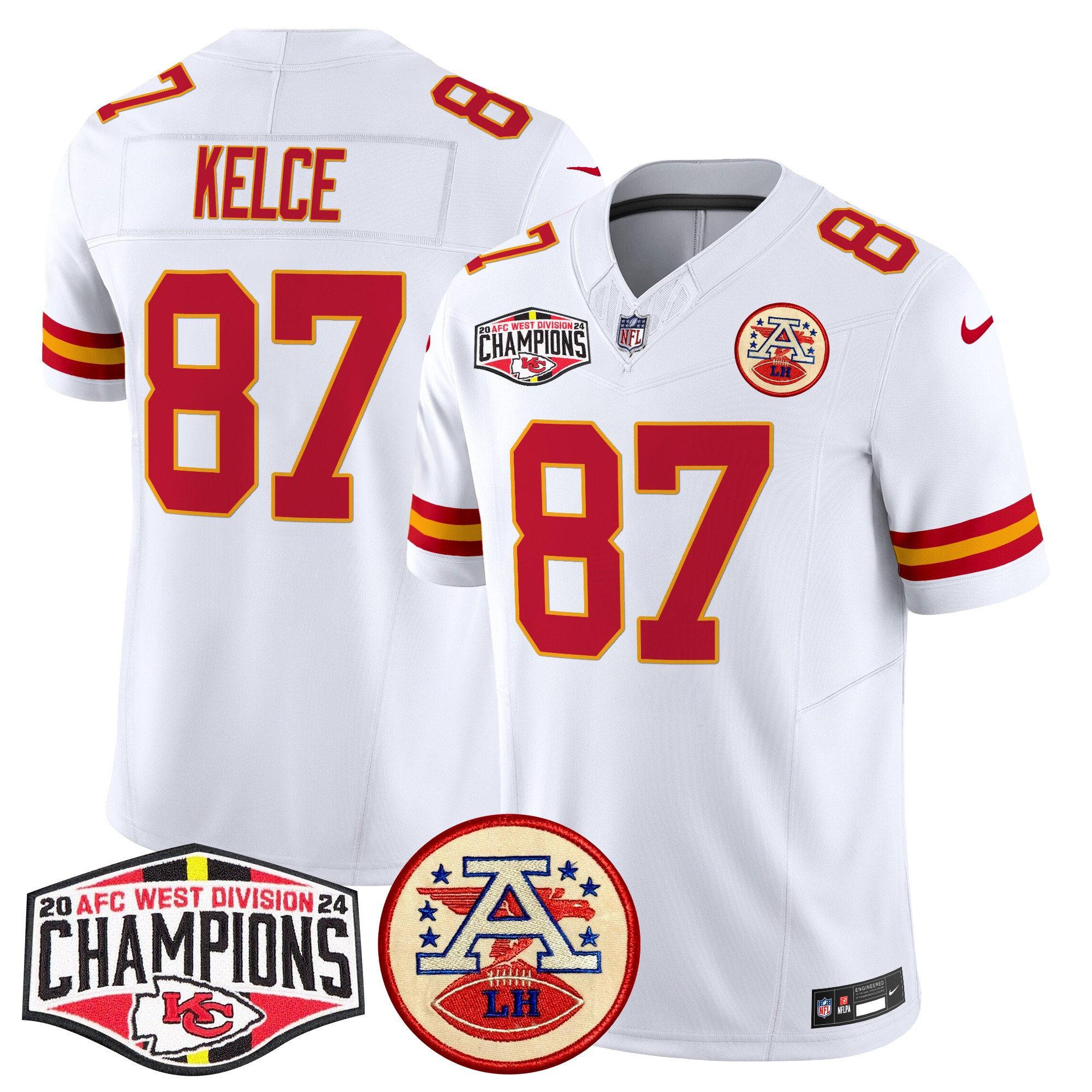 Men's Kansas City Chiefs 2024 AFC West Division Champions Patch Vapor Limited Jersey - All Stitched - Image 50