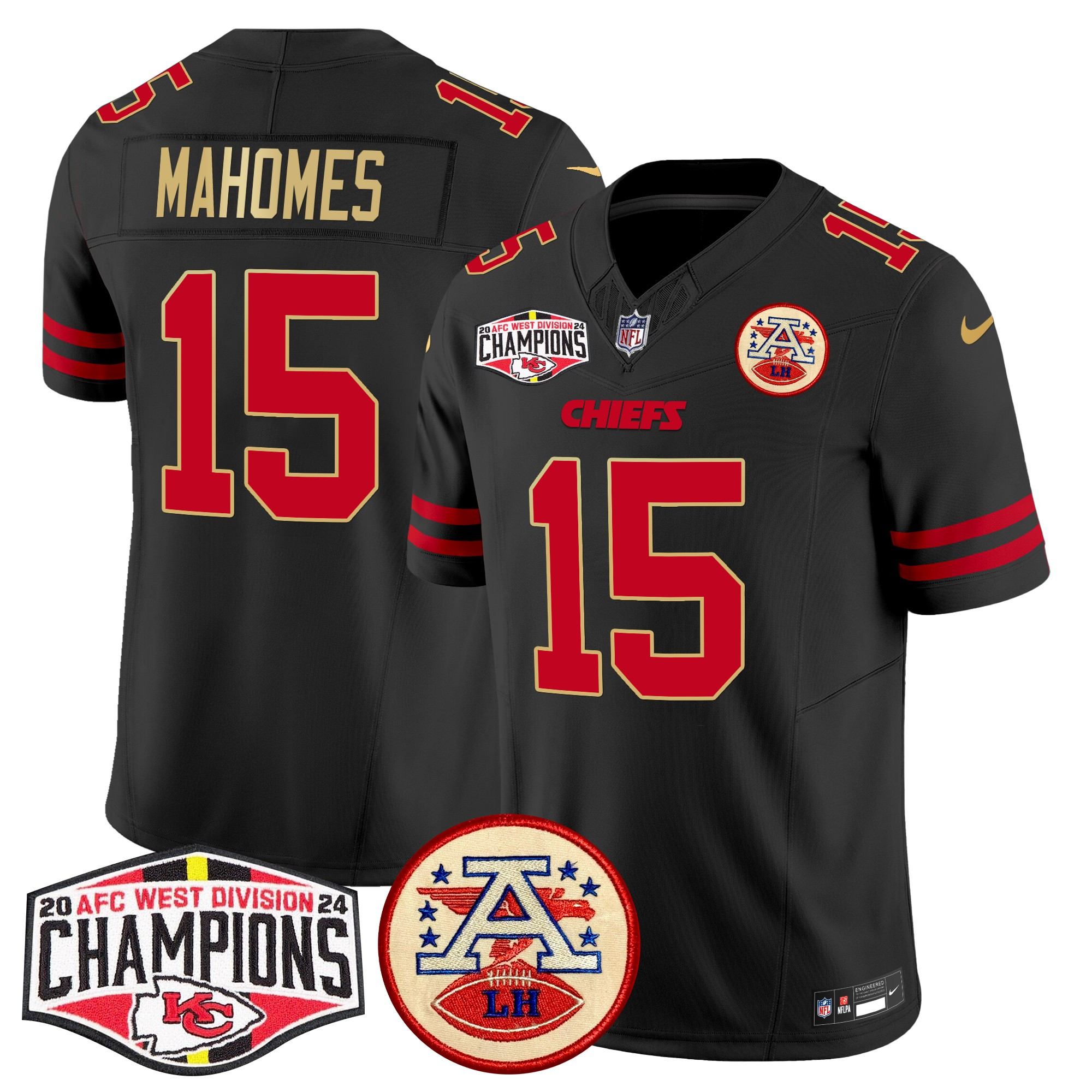 Men's Kansas City Chiefs 2024 AFC West Division Champions Patch Vapor Limited Jersey - All Stitched - Image 33