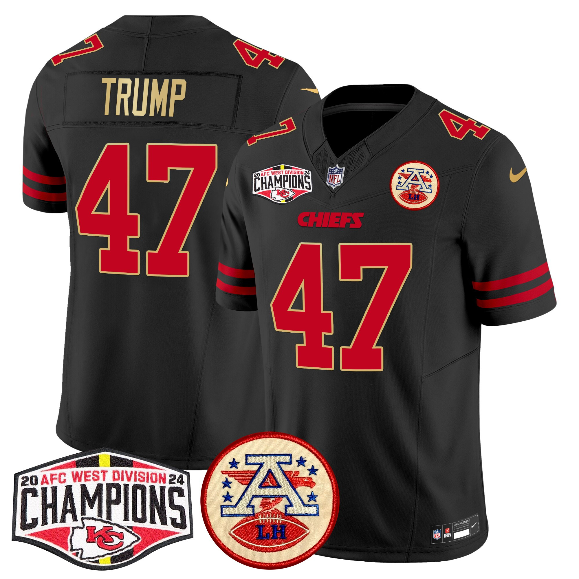 Men's Kansas City Chiefs 2024 AFC West Division Champions Patch Vapor Limited Jersey - All Stitched - Image 40
