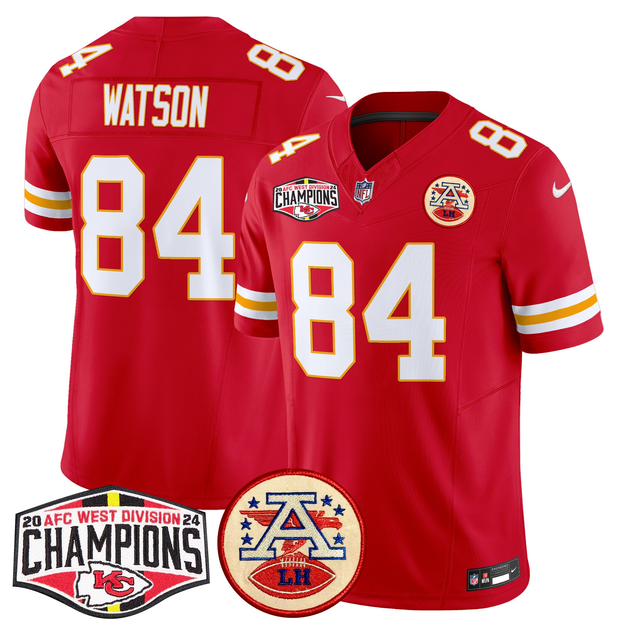 Men's Kansas City Chiefs 2024 AFC West Division Champions Patch Vapor Limited Jersey - All Stitched - Image 45