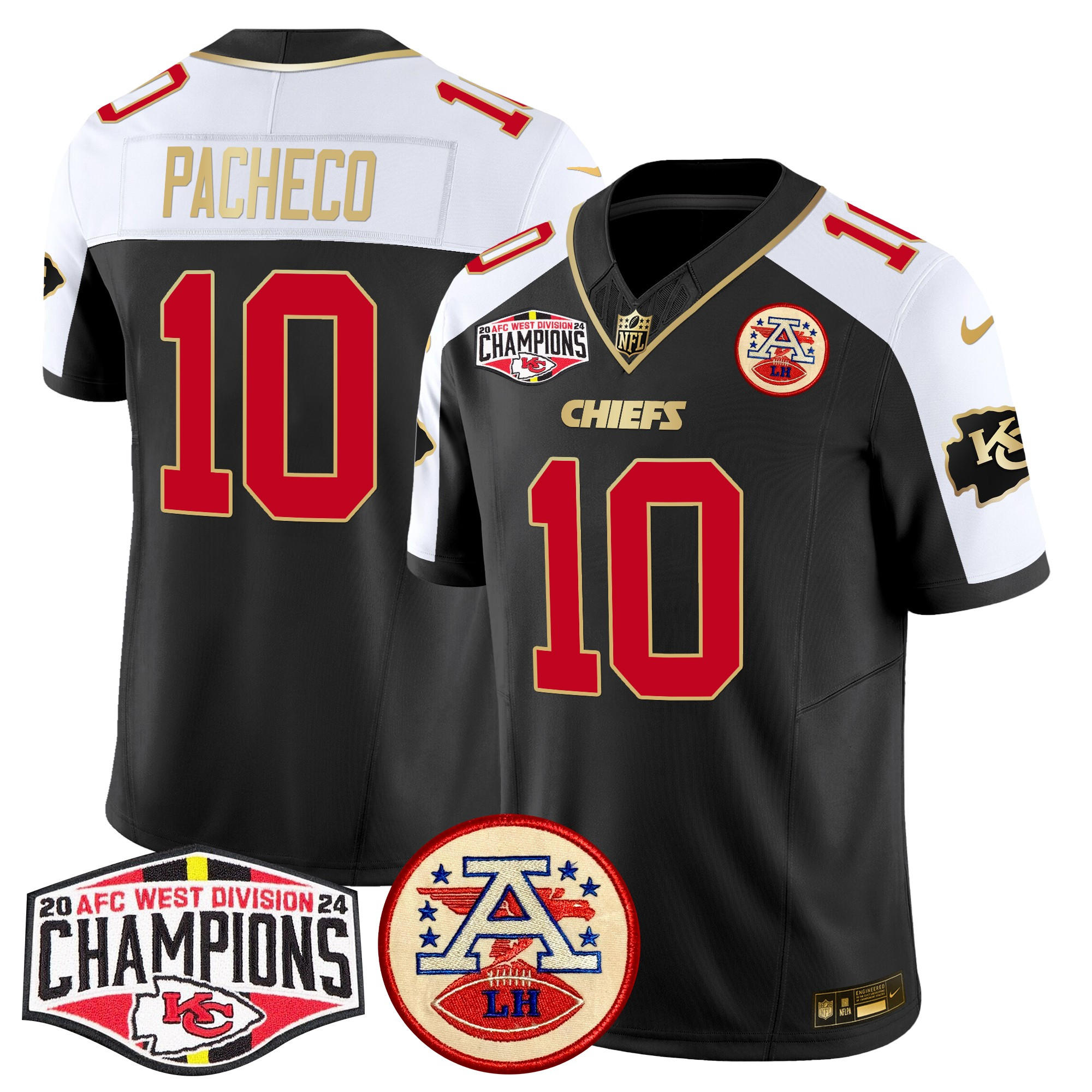 Men's Kansas City Chiefs 2024 AFC West Division Champions Patch Vapor Limited Jersey - All Stitched - Image 4