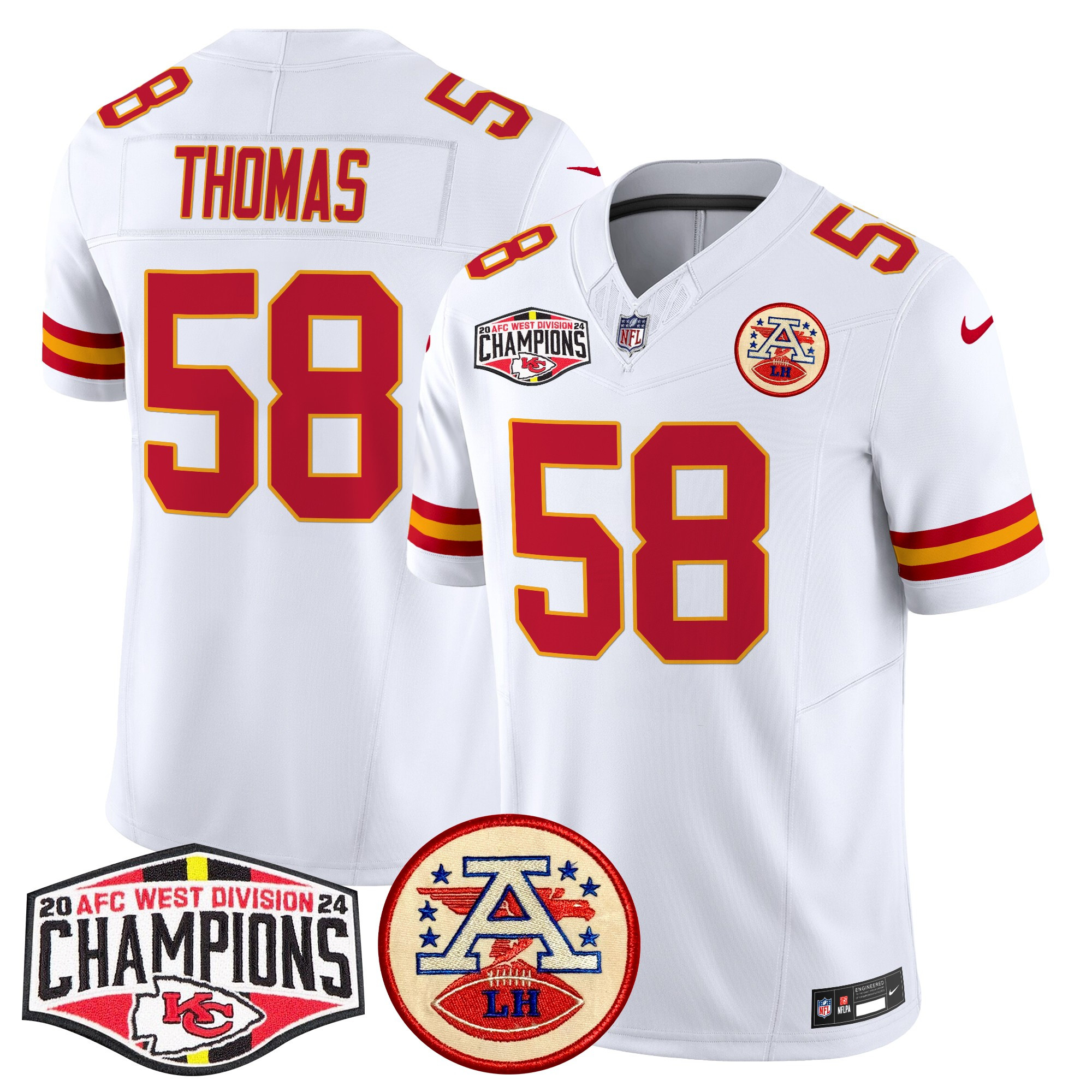 Men's Kansas City Chiefs 2024 AFC West Division Champions Patch Vapor Limited Jersey - All Stitched - Image 51