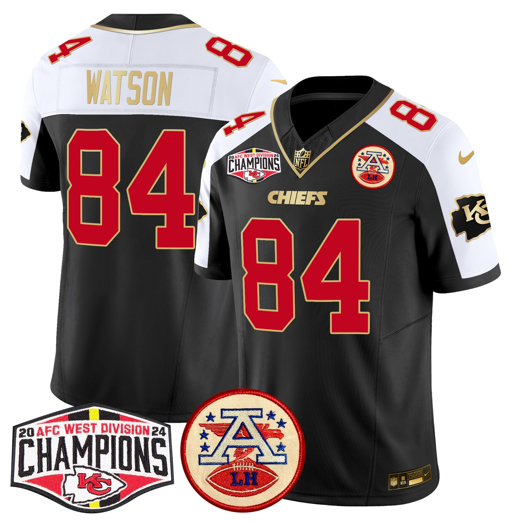 Men's Kansas City Chiefs 2024 AFC West Division Champions Patch Vapor Limited Jersey - All Stitched - Image 5