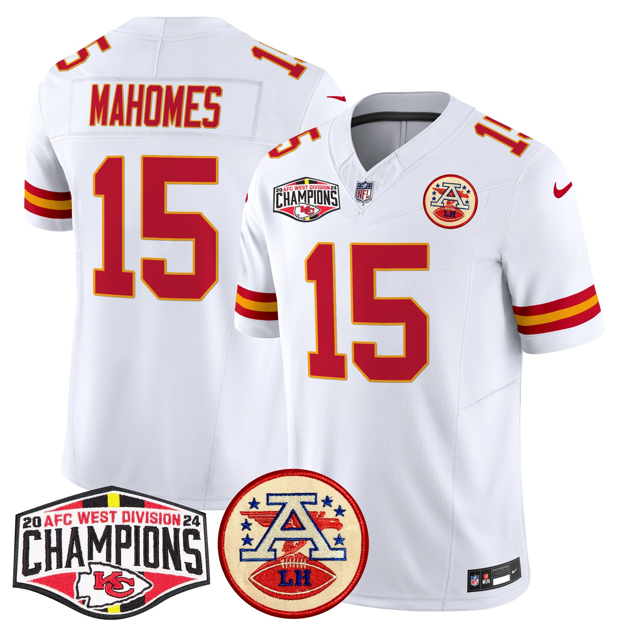 Men's Kansas City Chiefs 2024 AFC West Division Champions Patch Vapor Limited Jersey - All Stitched - Image 49