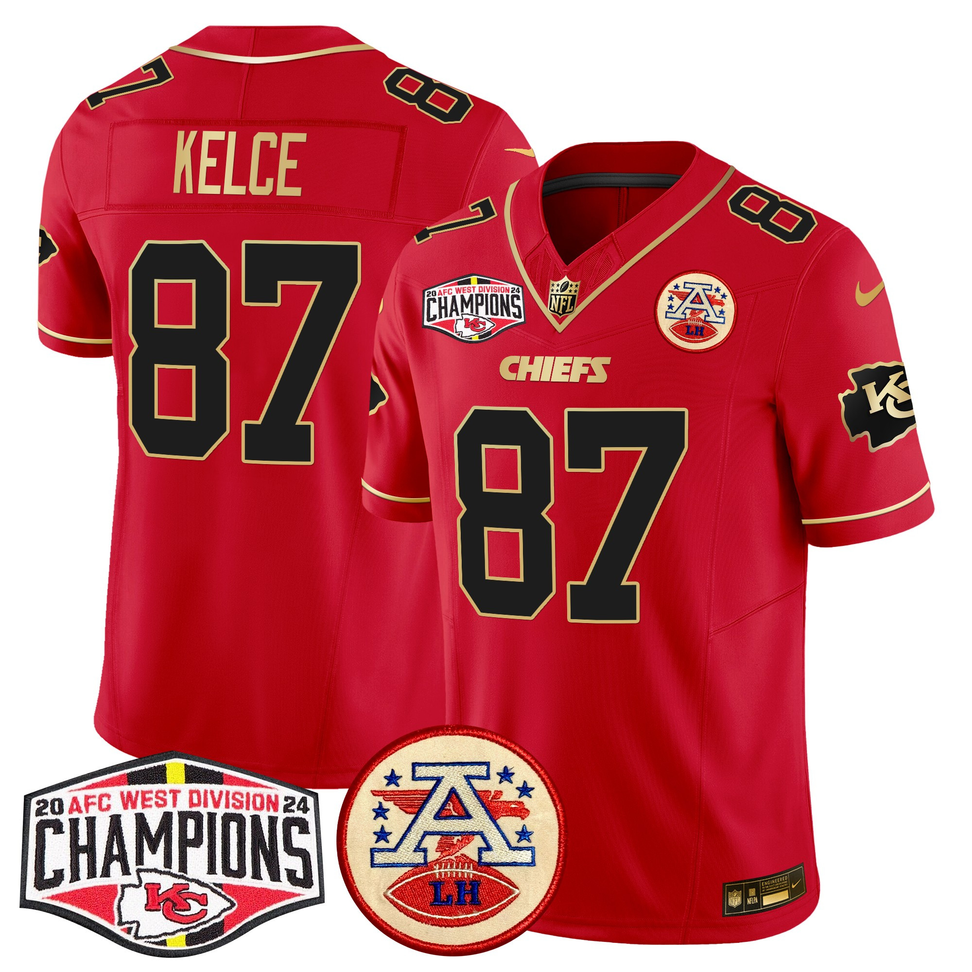 Men's Kansas City Chiefs 2024 AFC West Division Champions Patch Vapor Limited Jersey - All Stitched - Image 26