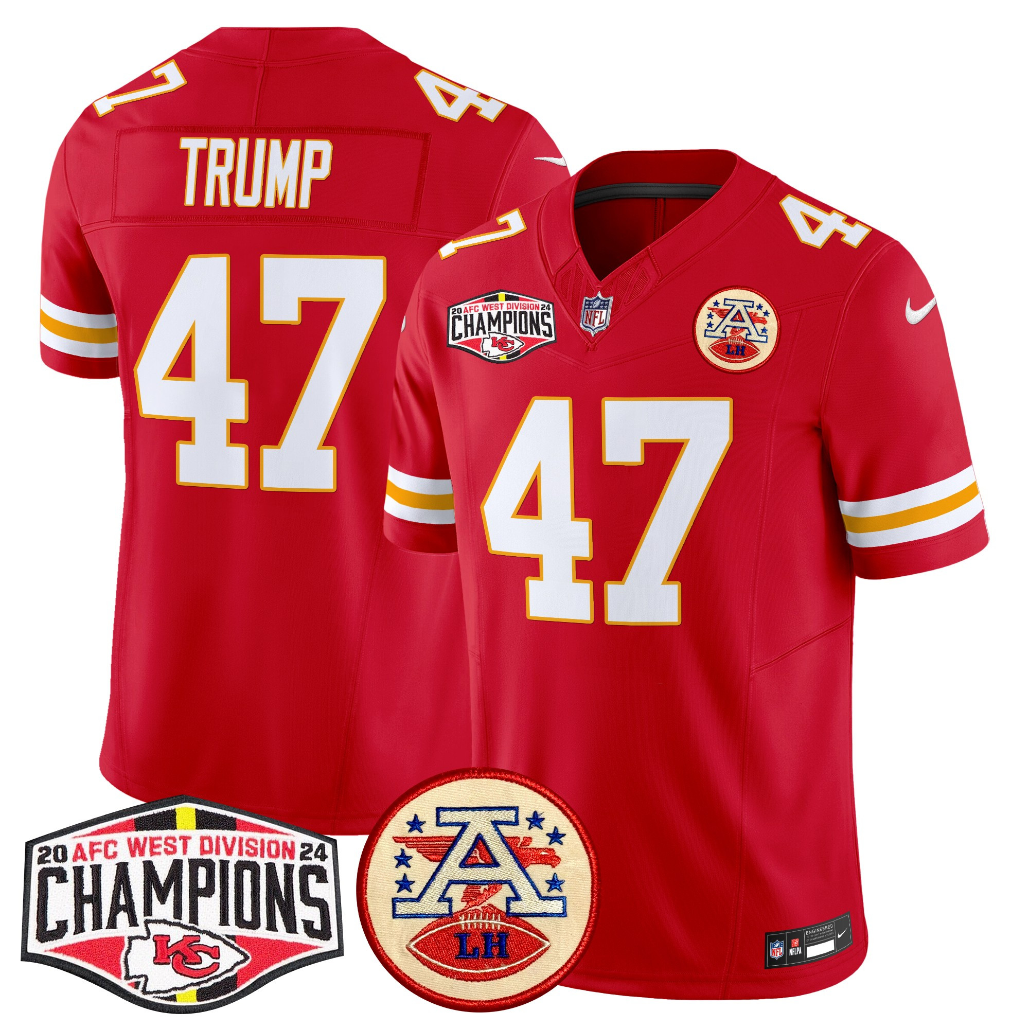 Men's Kansas City Chiefs 2024 AFC West Division Champions Patch Vapor Limited Jersey - All Stitched - Image 48