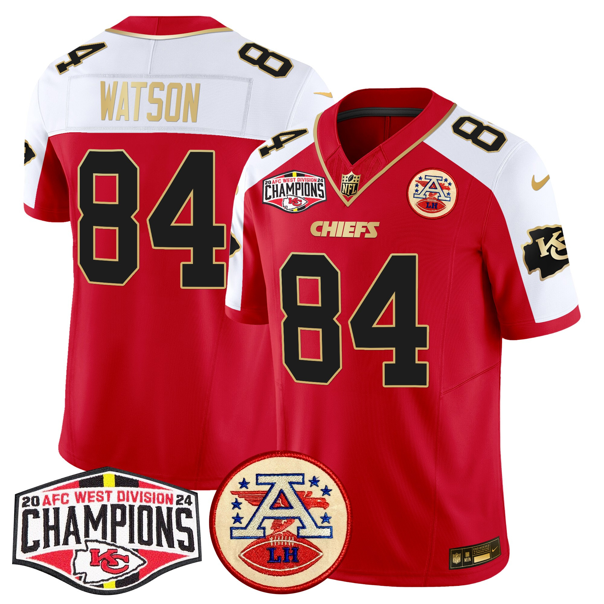 Men's Kansas City Chiefs 2024 AFC West Division Champions Patch Vapor Limited Jersey - All Stitched - Image 13