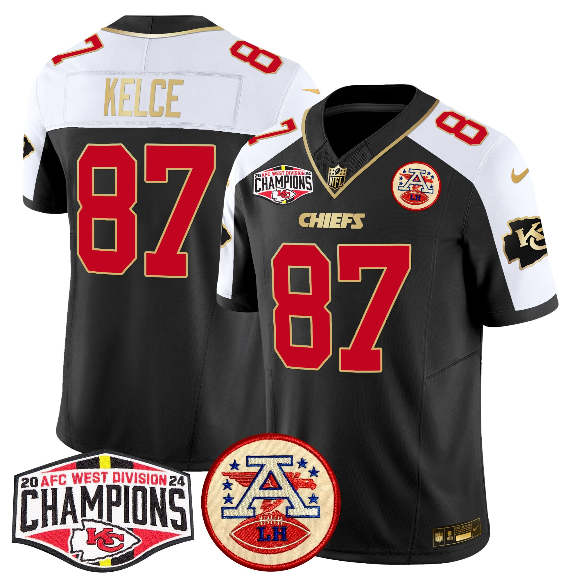 Men's Kansas City Chiefs 2024 AFC West Division Champions Patch Vapor Limited Jersey - All Stitched - Image 2