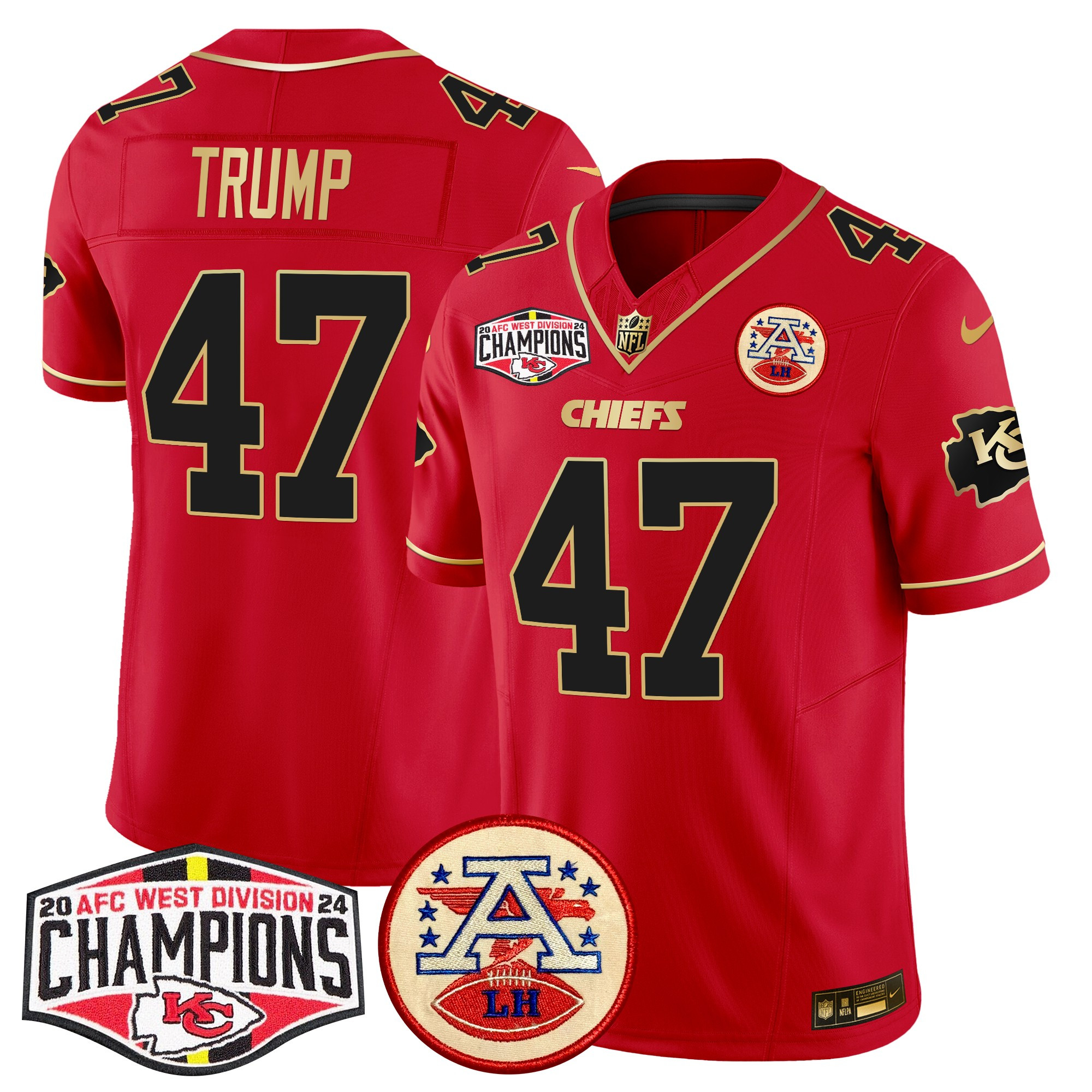 Men's Kansas City Chiefs 2024 AFC West Division Champions Patch Vapor Limited Jersey - All Stitched - Image 32