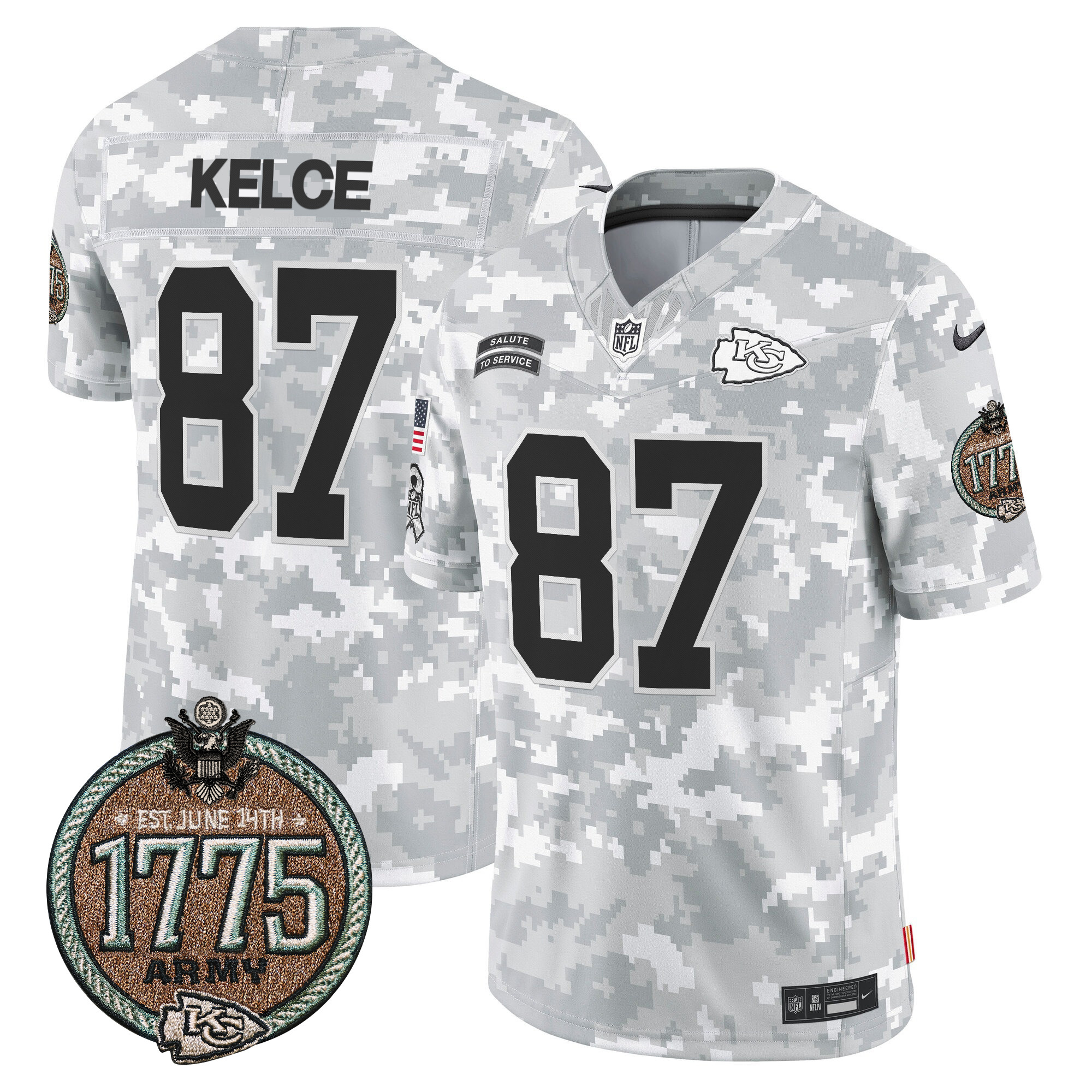 Men's Kansas City Chiefs 2024 Salute to Service Establishment Year Patch Vapor Limited Jersey - All Stitched - Image 10