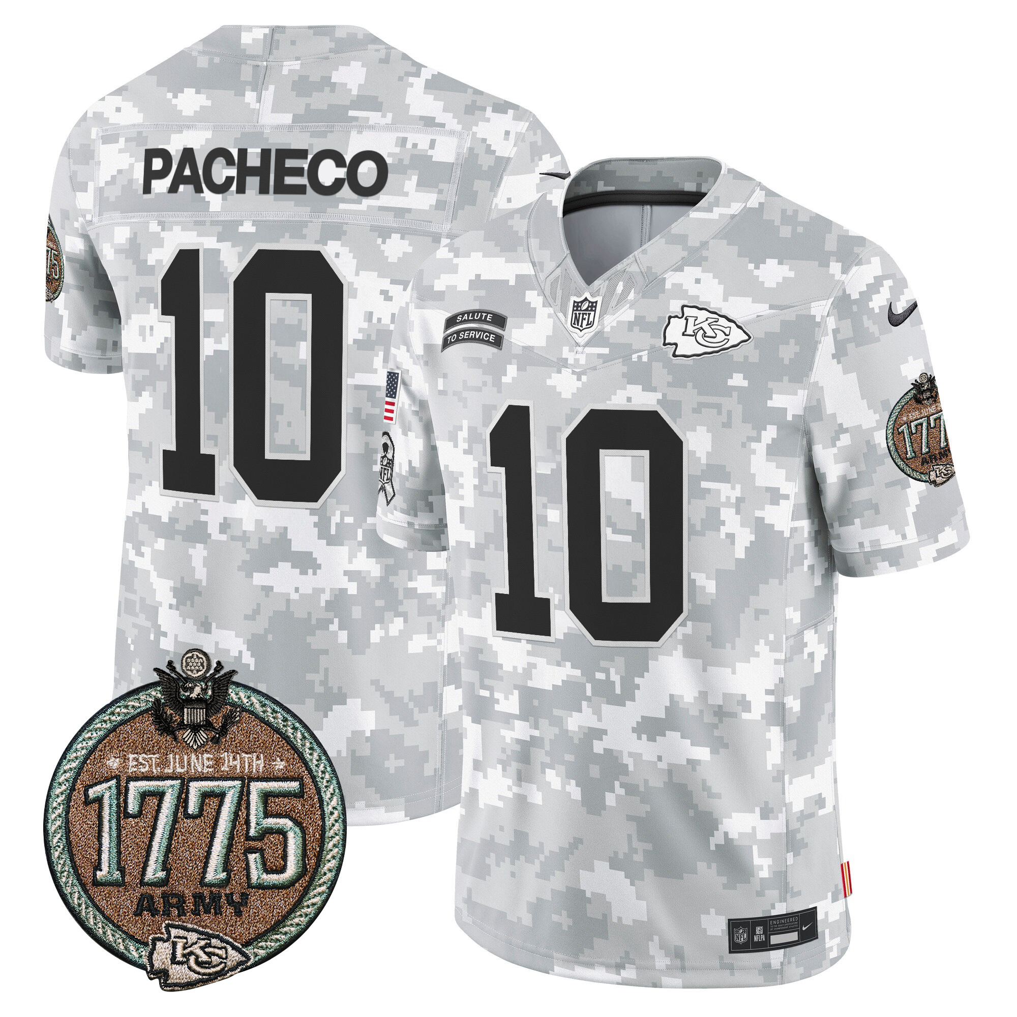 Men's Kansas City Chiefs 2024 Salute to Service Establishment Year Patch Vapor Limited Jersey - All Stitched - Image 12