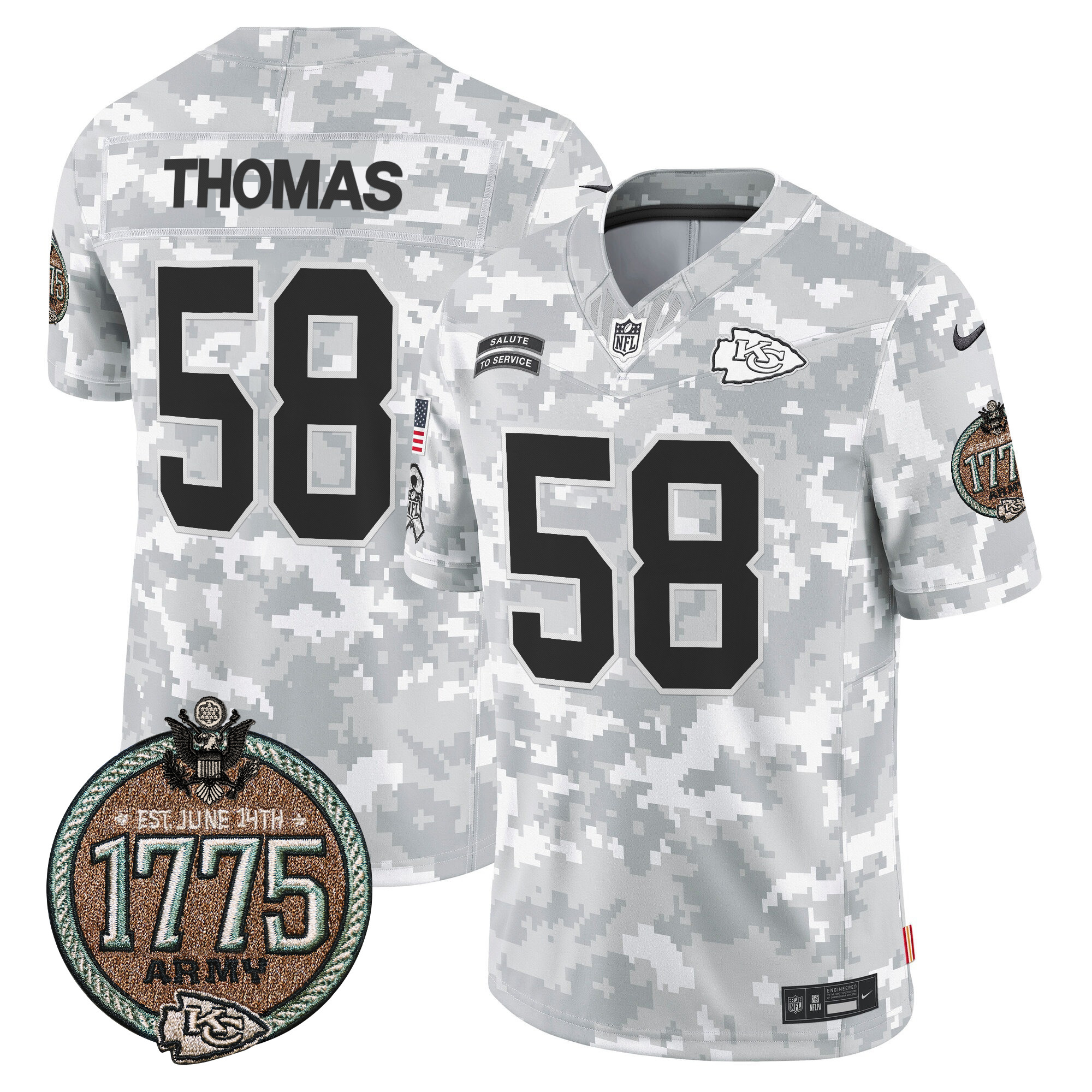 Men's Kansas City Chiefs 2024 Salute to Service Establishment Year Patch Vapor Limited Jersey - All Stitched - Image 11
