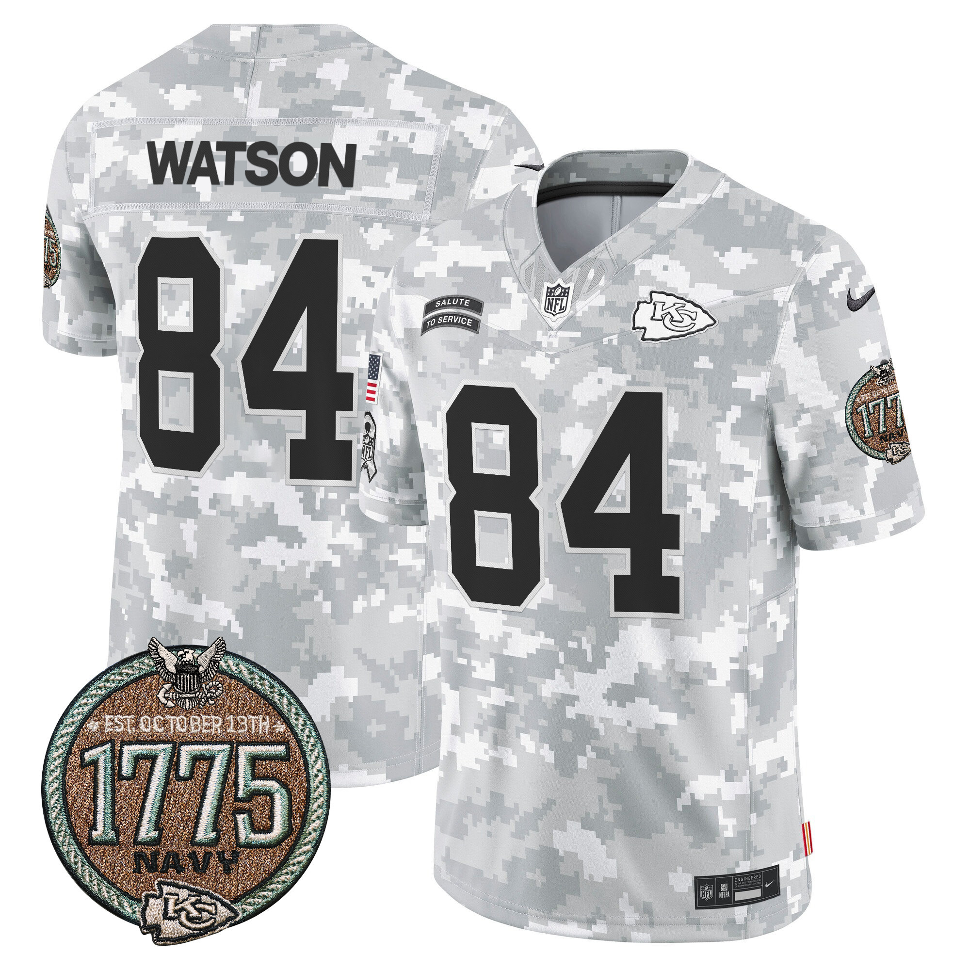 Men's Kansas City Chiefs 2024 Salute to Service Establishment Year Patch Vapor Limited Jersey - All Stitched - Image 29