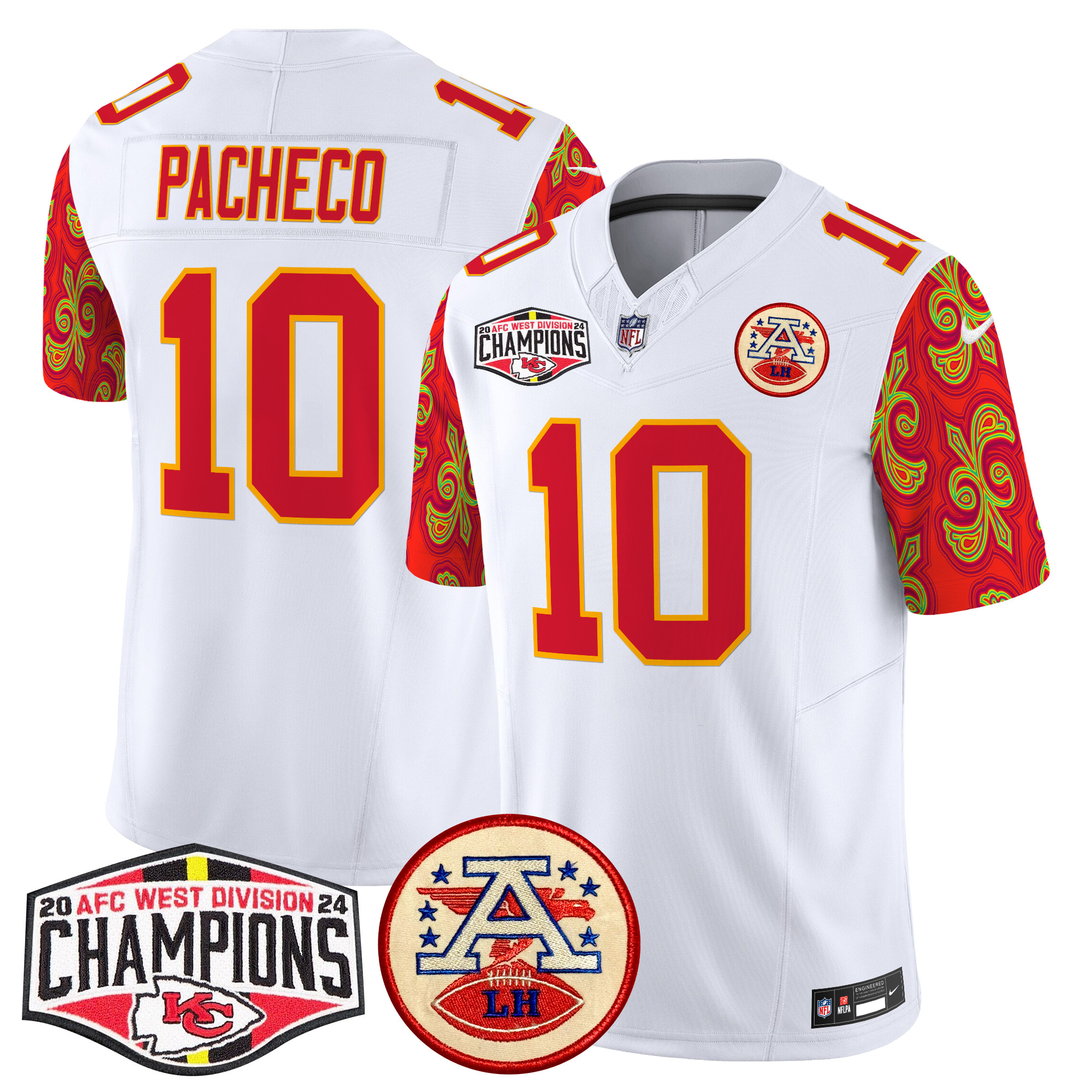 Men's Kansas City Chiefs Super Bowl LIX Style 2024 AFC West Division Champions Patch Vapor Limited Jersey - All Stitched - Image 12