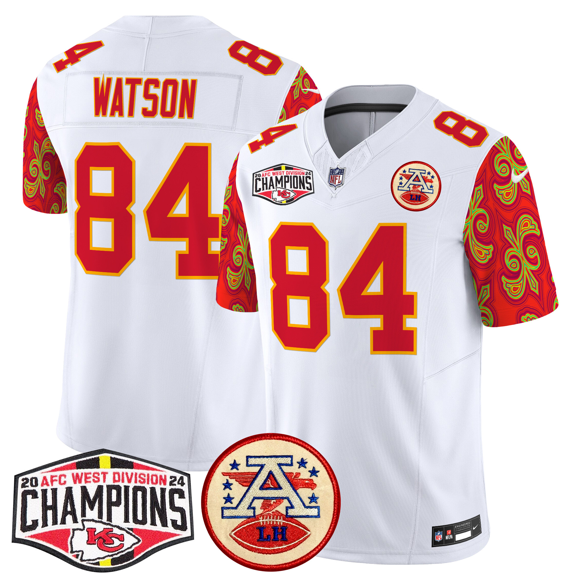 Men's Kansas City Chiefs Super Bowl LIX Style 2024 AFC West Division Champions Patch Vapor Limited Jersey - All Stitched - Image 13
