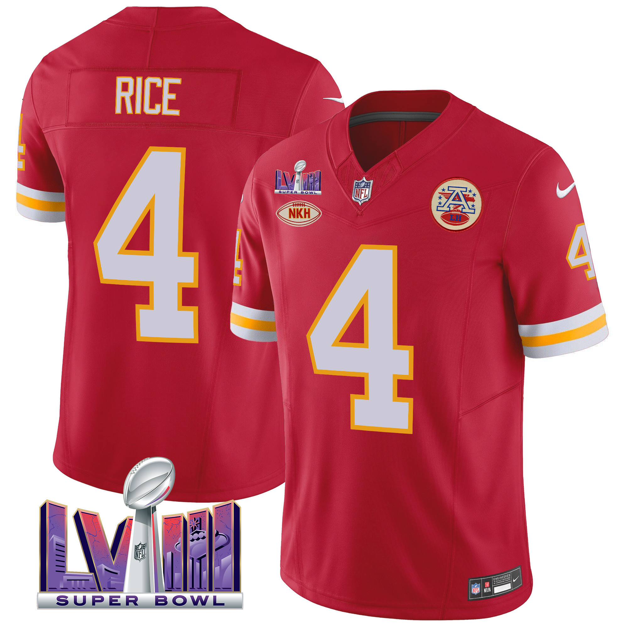 Men's Kansas City Chiefs Throwback Super Bowl LVIII Vapor Jersey - All Stitched - Image 14